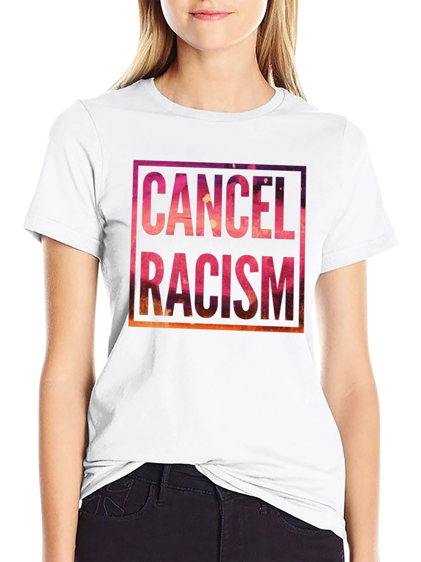 Cancel Racism Graphic Tee - Black Unisex Shirt