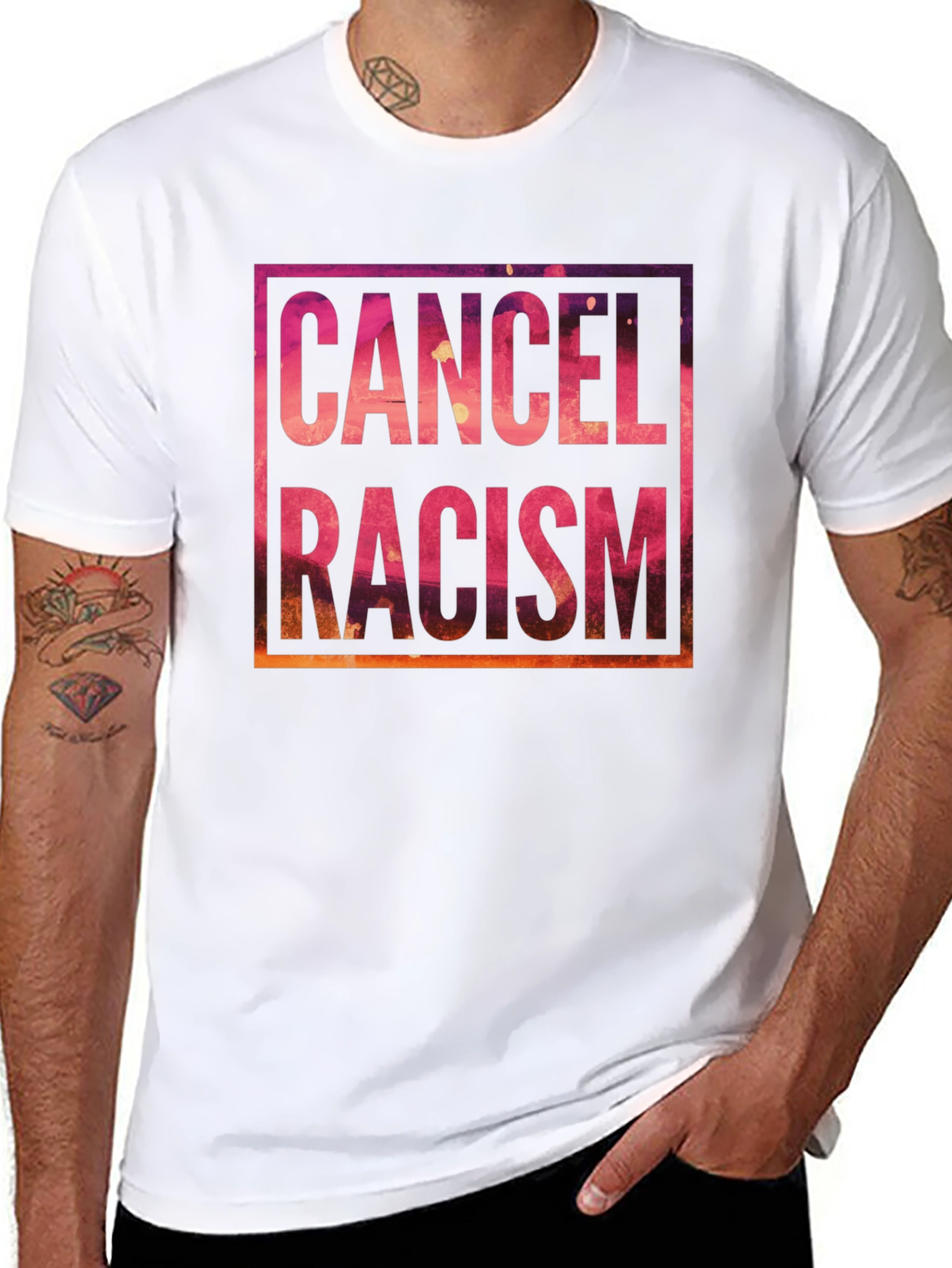 Cancel Racism Graphic Tee - Black Unisex Shirt