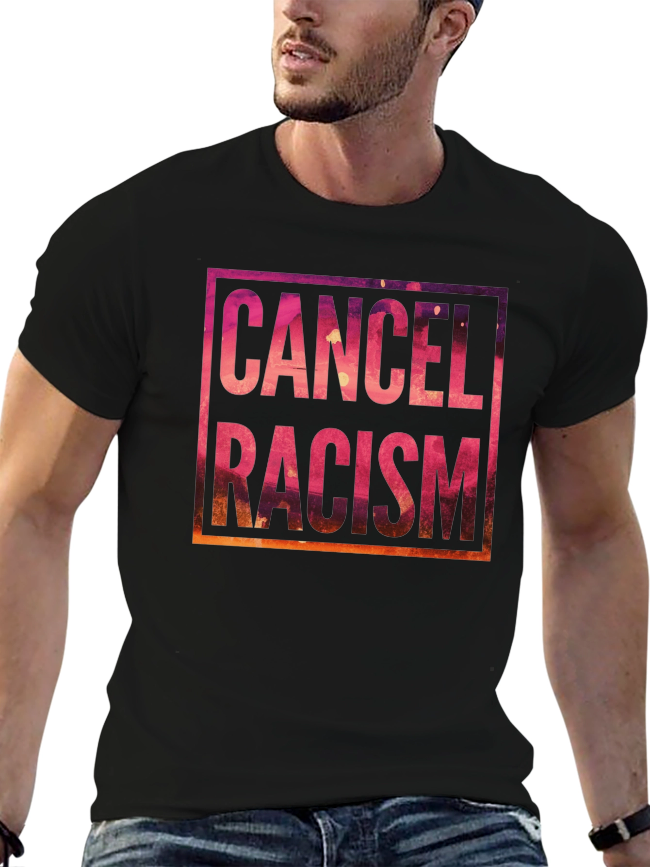 Cancel Racism Graphic Tee - Black Unisex Shirt