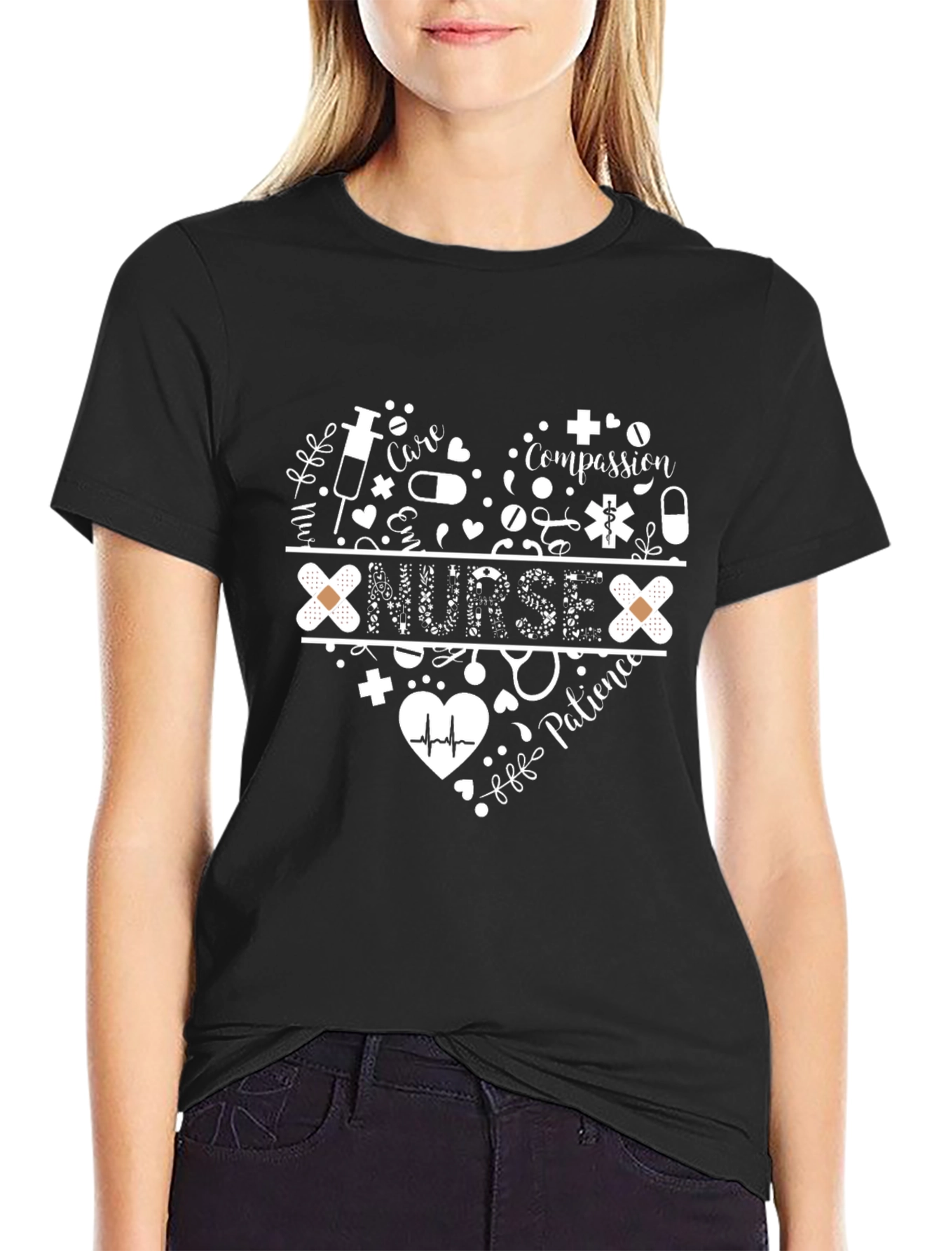 Nurse Heart T-Shirt: Care Compassion Patience