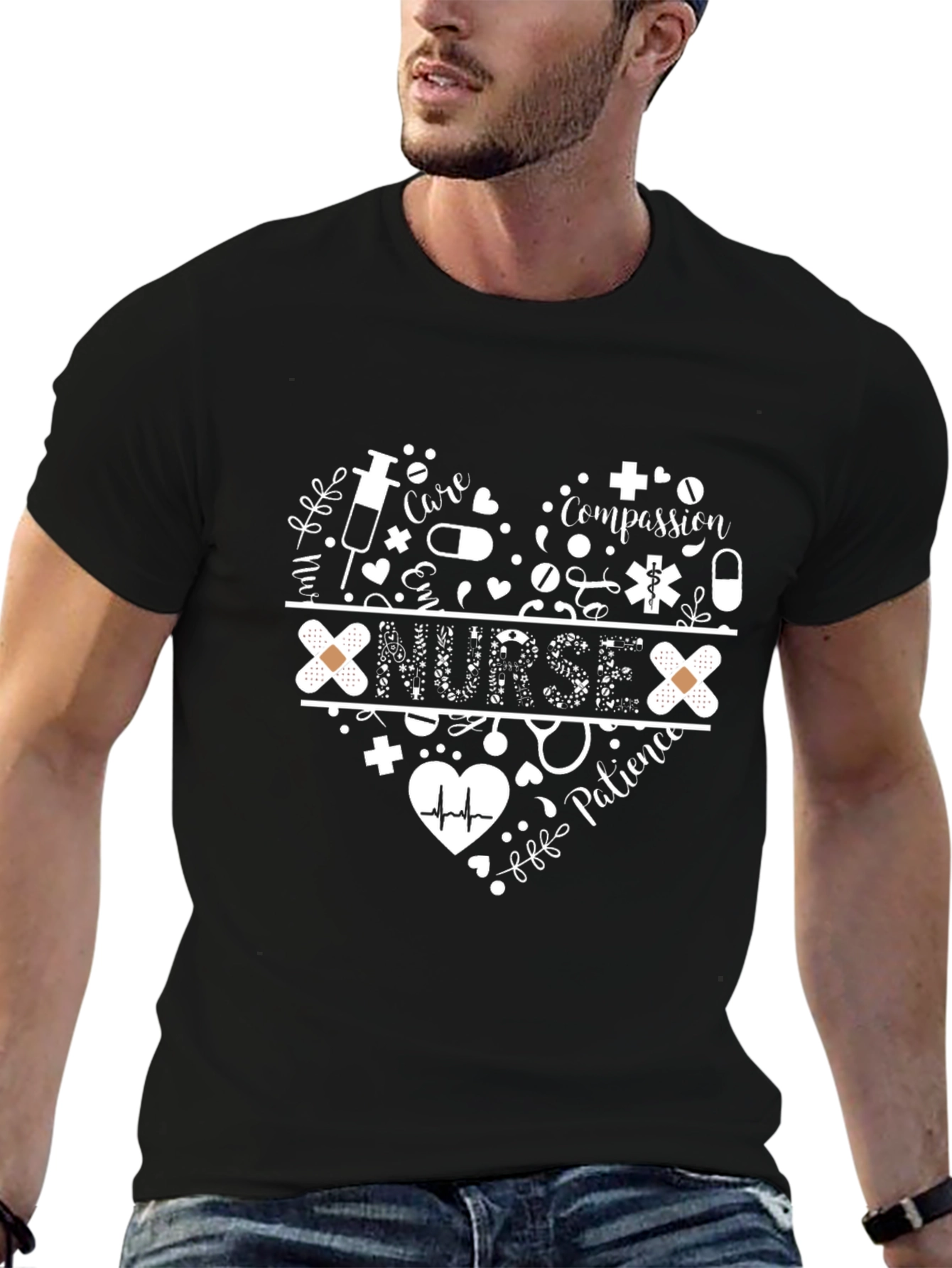 Nurse Heart T-Shirt: Care Compassion Patience
