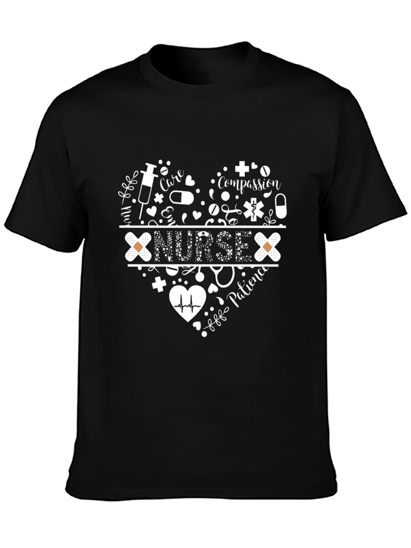 Nurse Heart T-Shirt: Care Compassion Patience