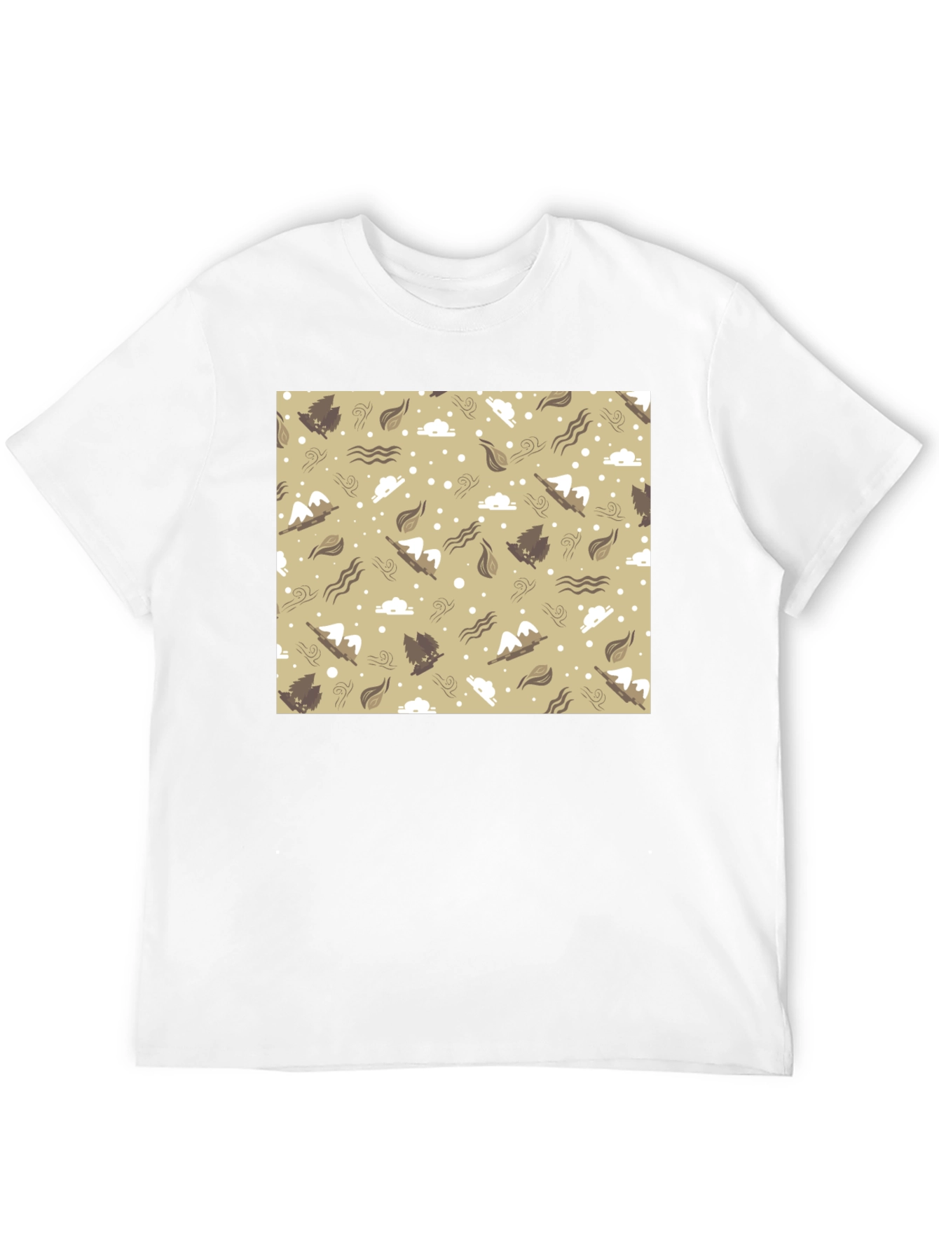 Patterned Graphic Tee - Black Casual T-Shirt