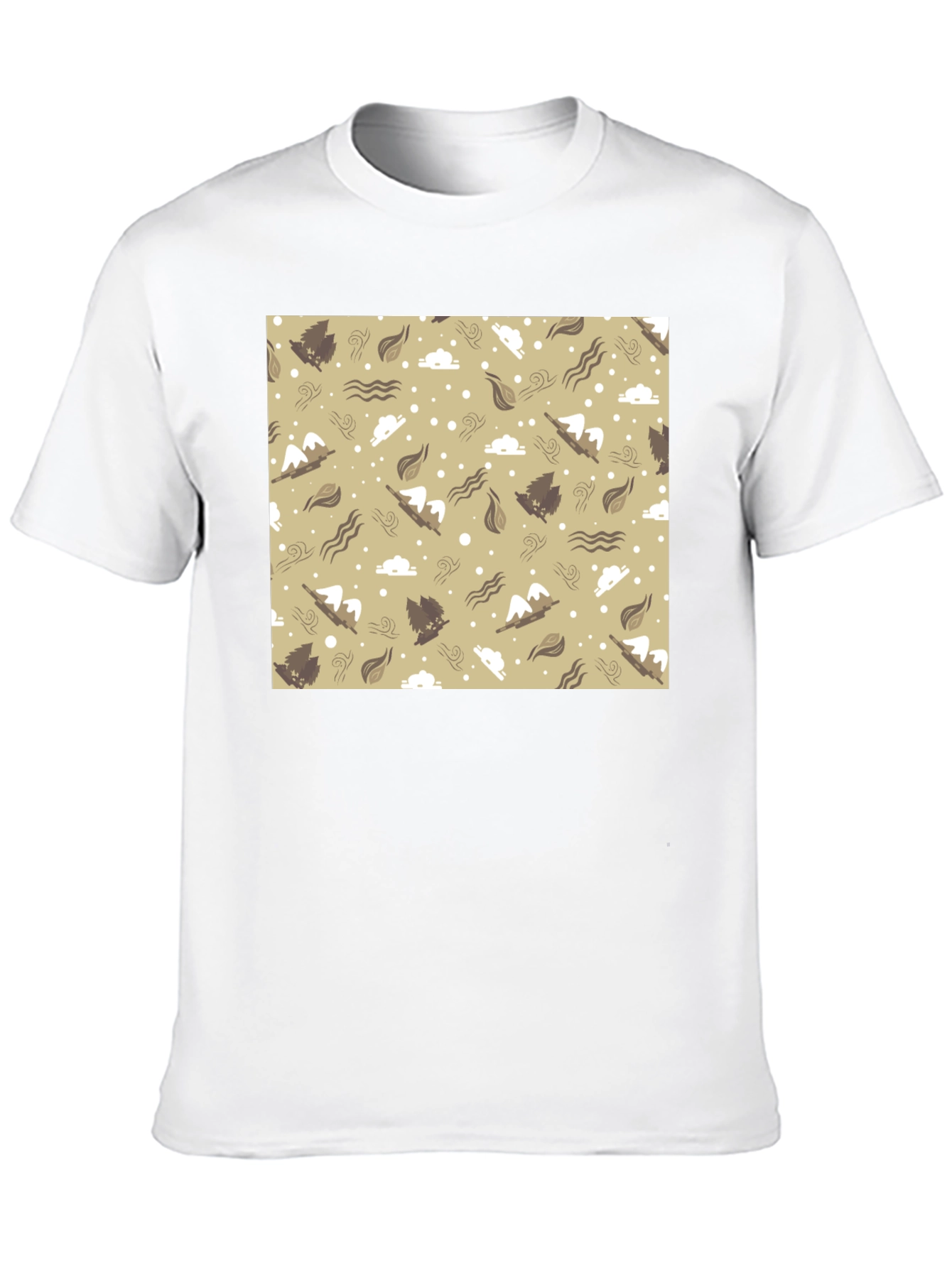 Patterned Graphic Tee - Black Casual T-Shirt