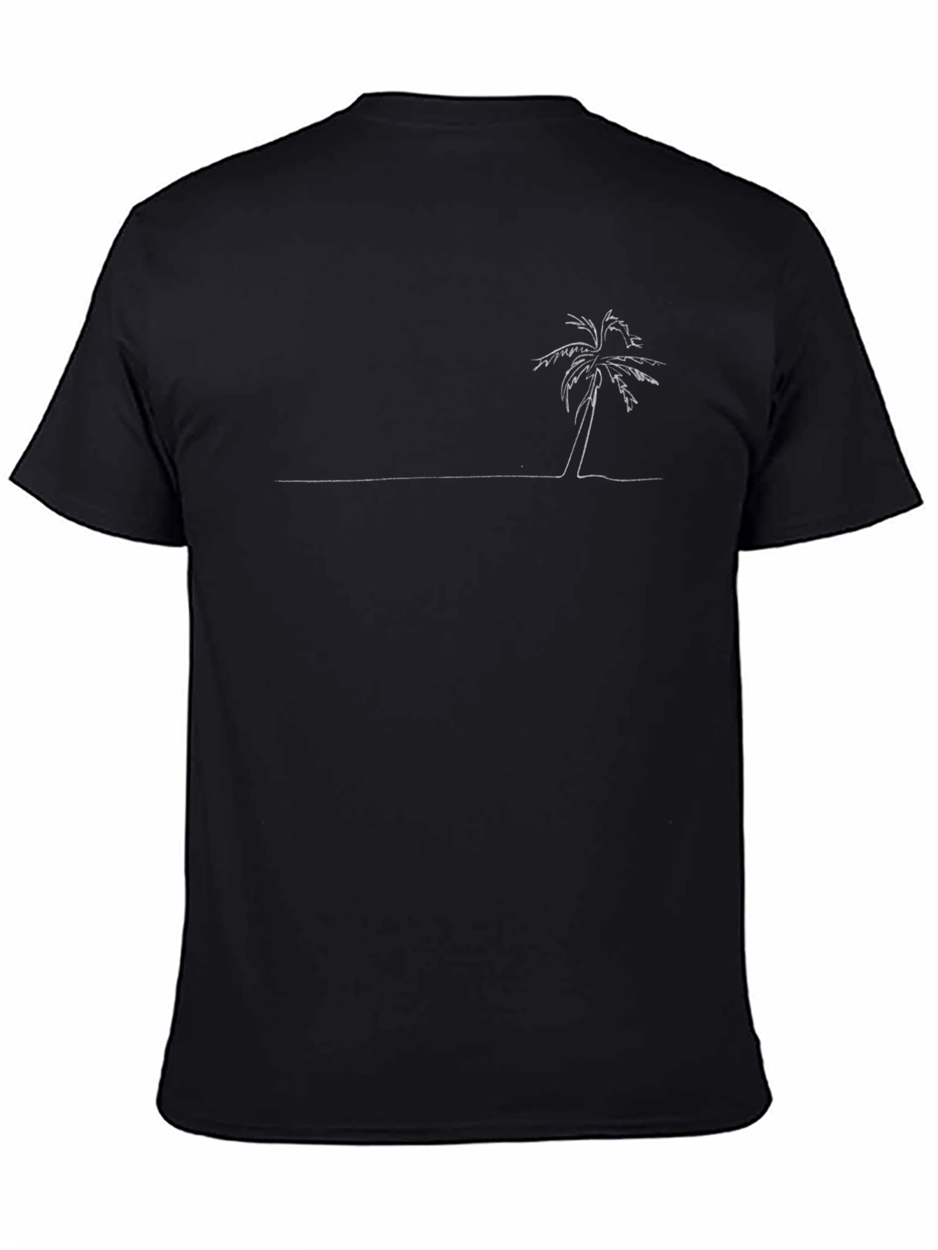 Minimalist Palm Tree Graphic Tee - Black