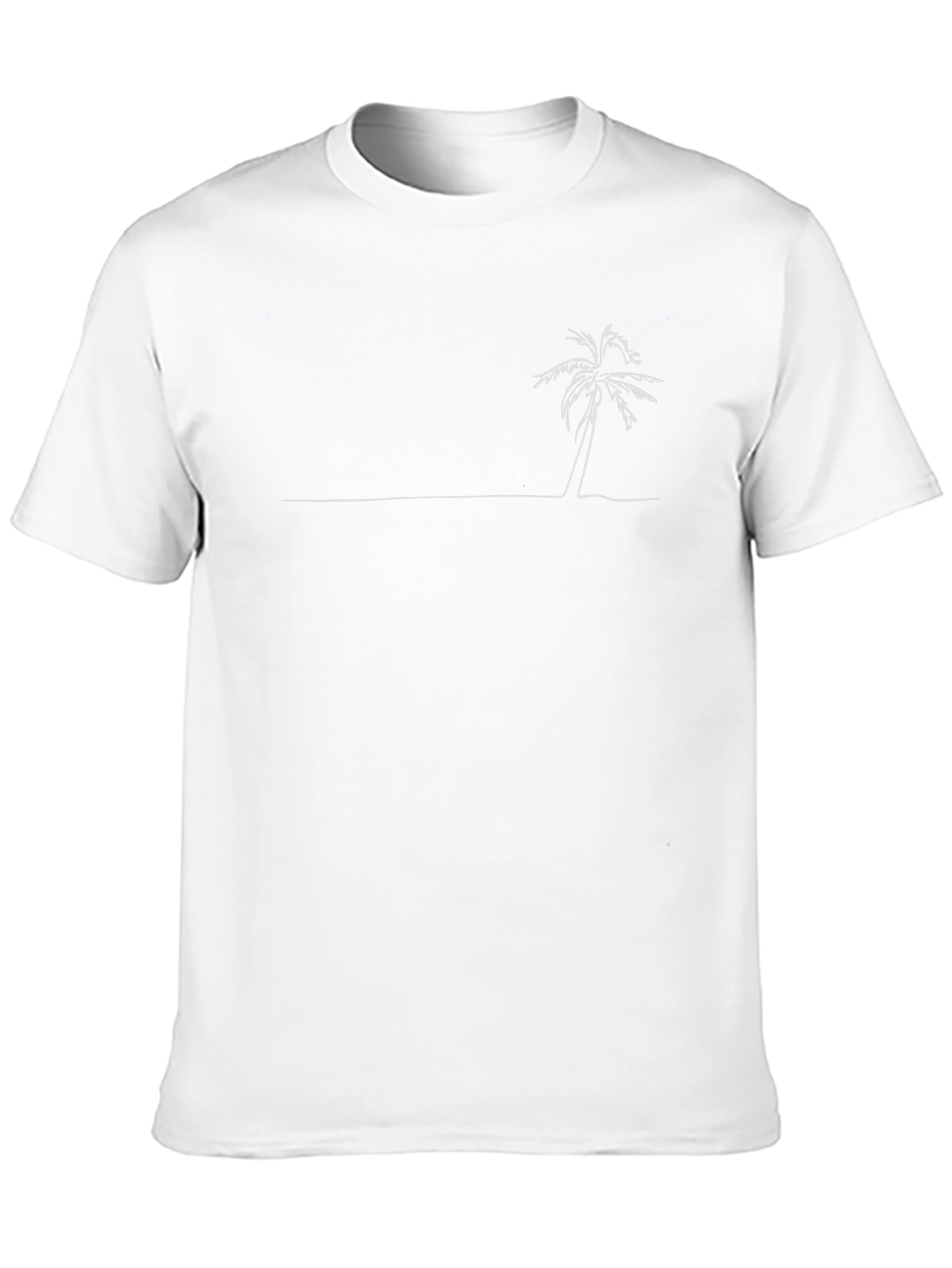 Minimalist Palm Tree Graphic Tee - Black