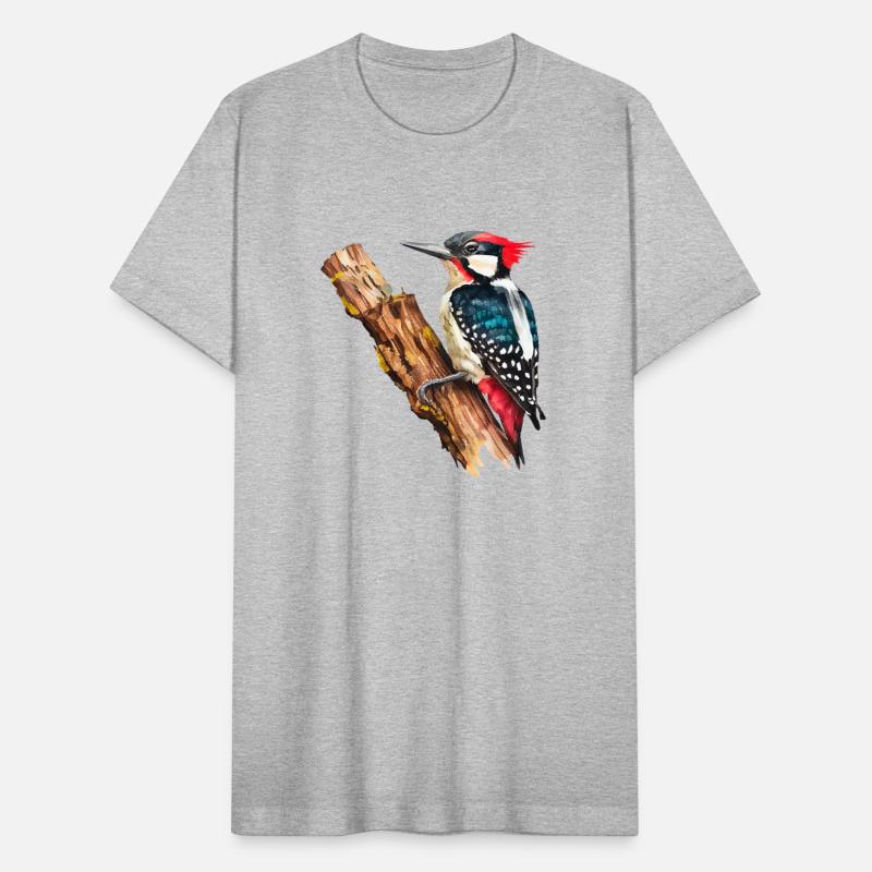 Watercolor Woodpecker on a Tree