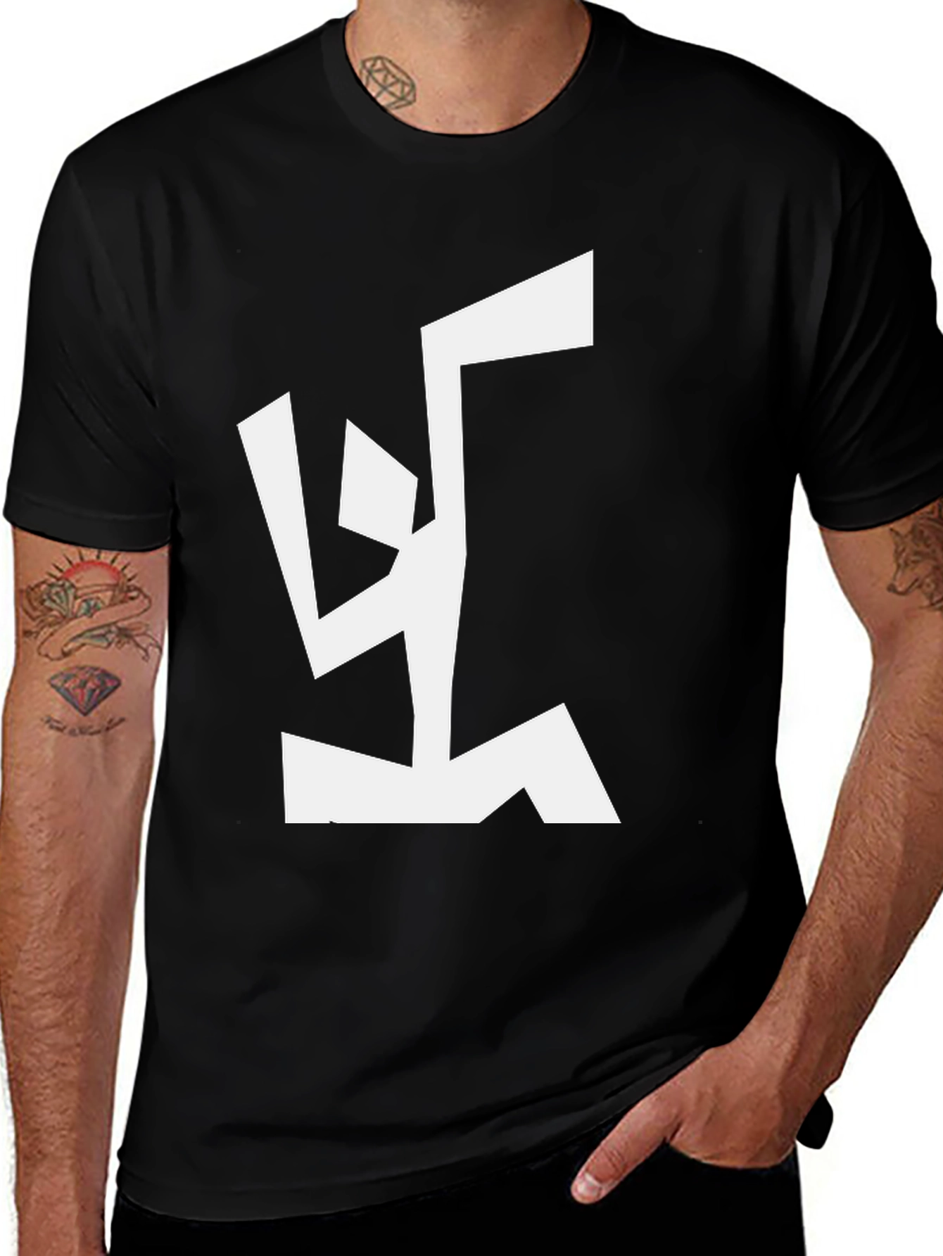 Abstract Graphic Tee - Modern Black T-Shirt