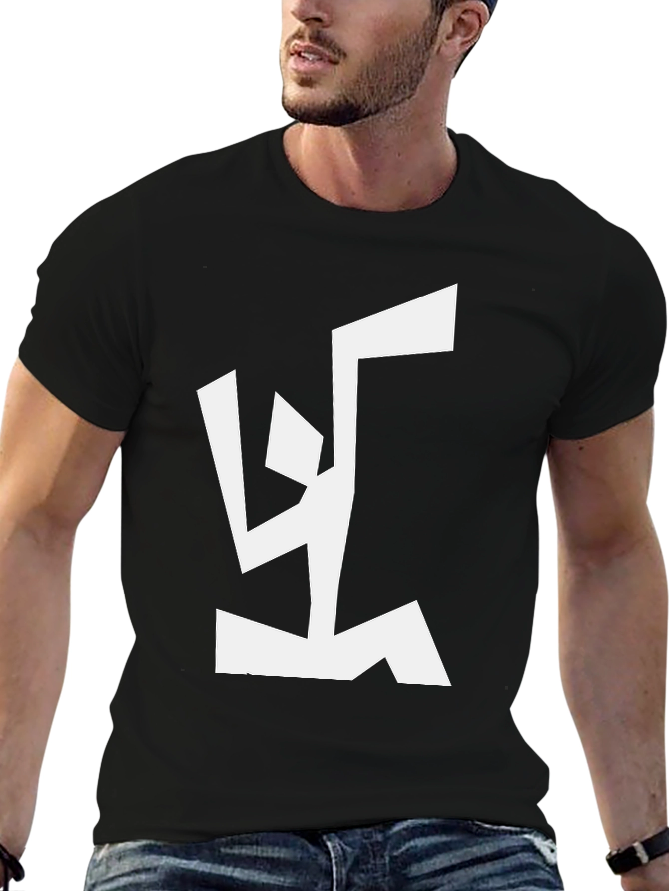 Abstract Graphic Tee - Modern Black T-Shirt