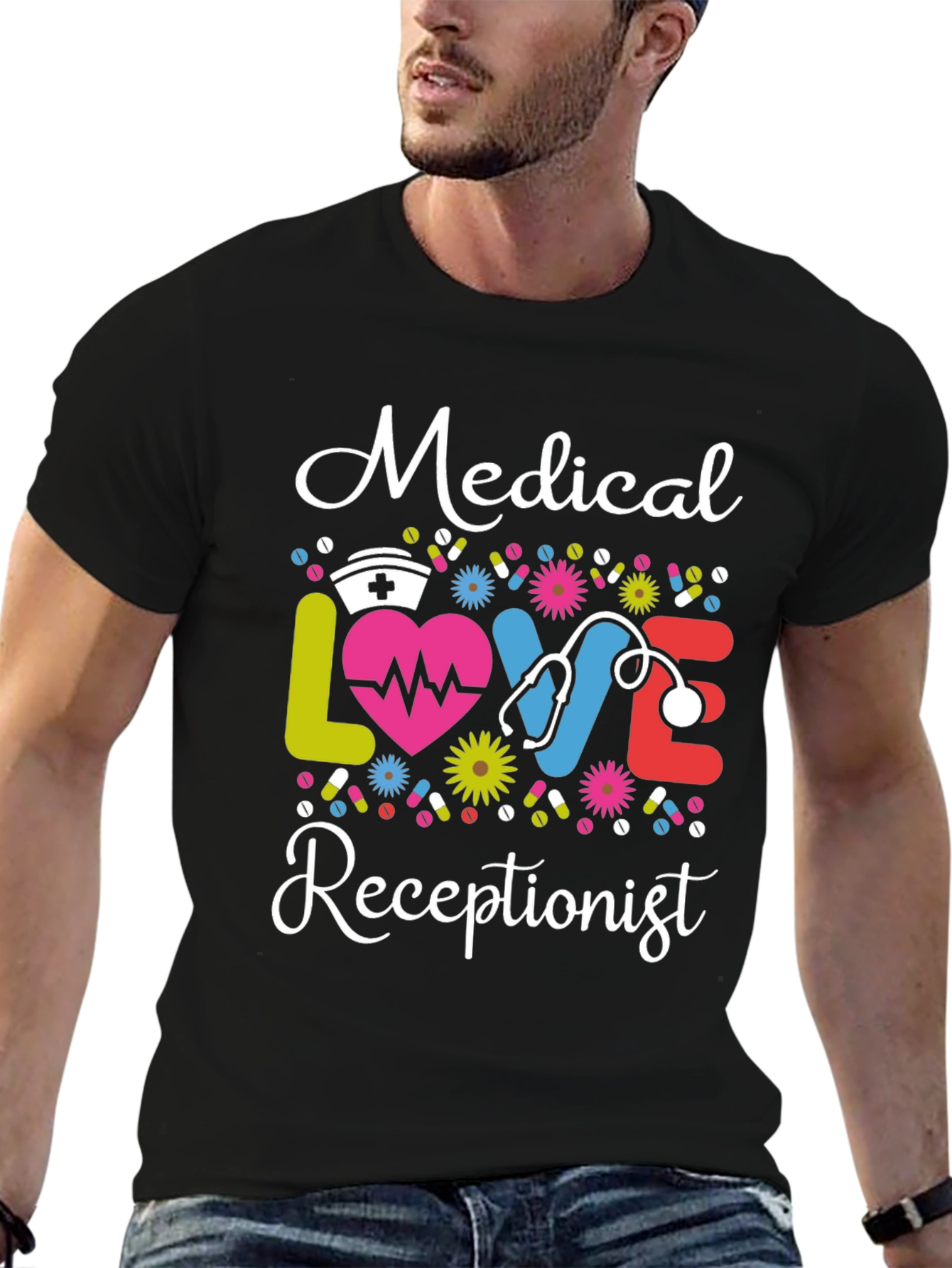 Medical Receptionist Love Graphic T-Shirt