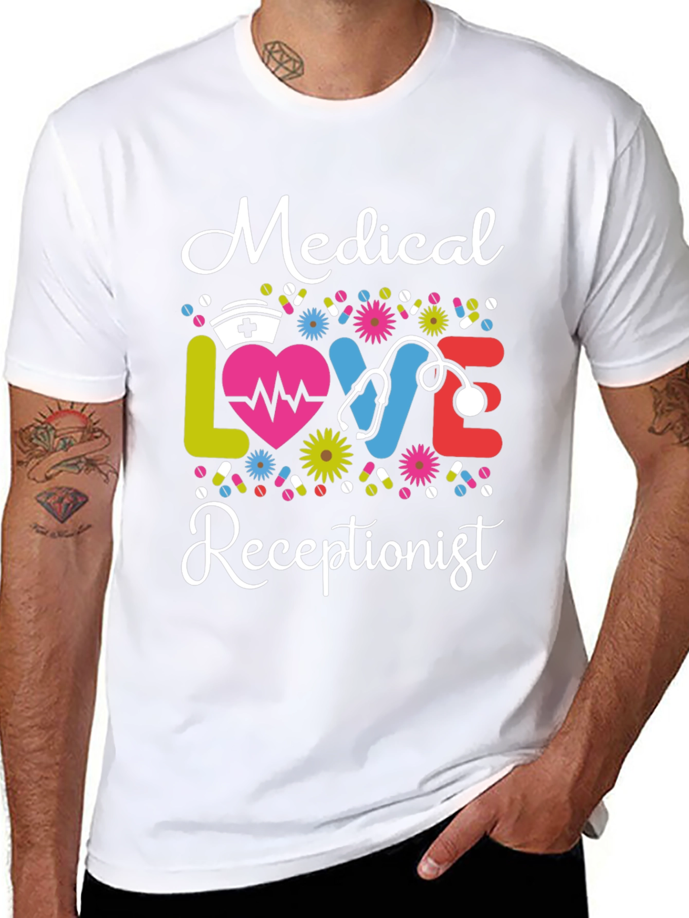 Medical Receptionist Love Graphic T-Shirt
