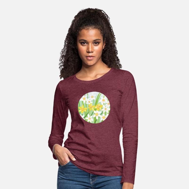 White and Yellow Spring Daffodils Illustration