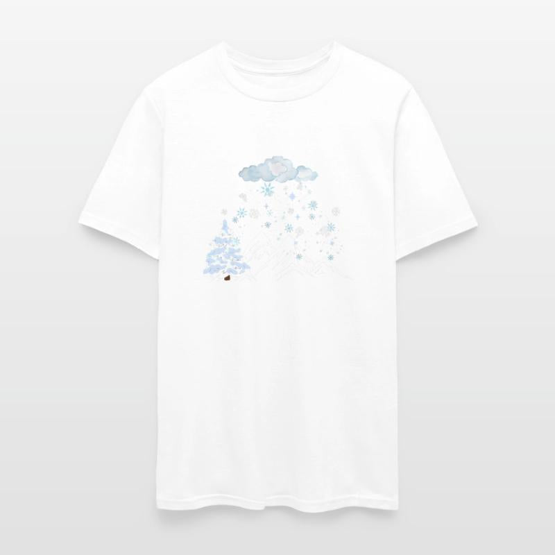 Winter Magic Text with Blue Snowflakes Design"