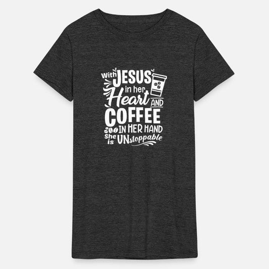 With Jesus in Her Heart and Coffee in her hand