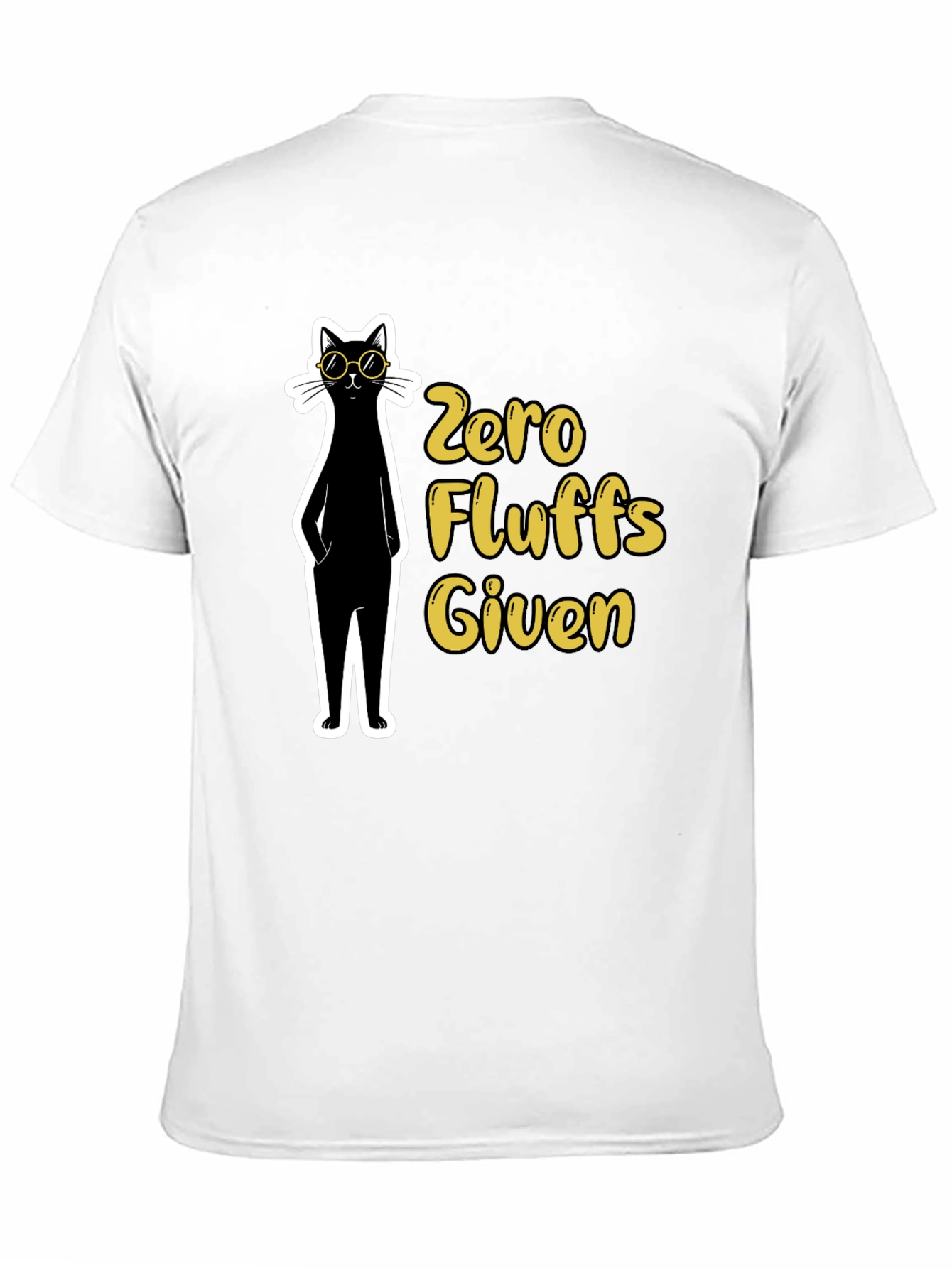 Zero Fluffs Given Black Cat T-Shirt