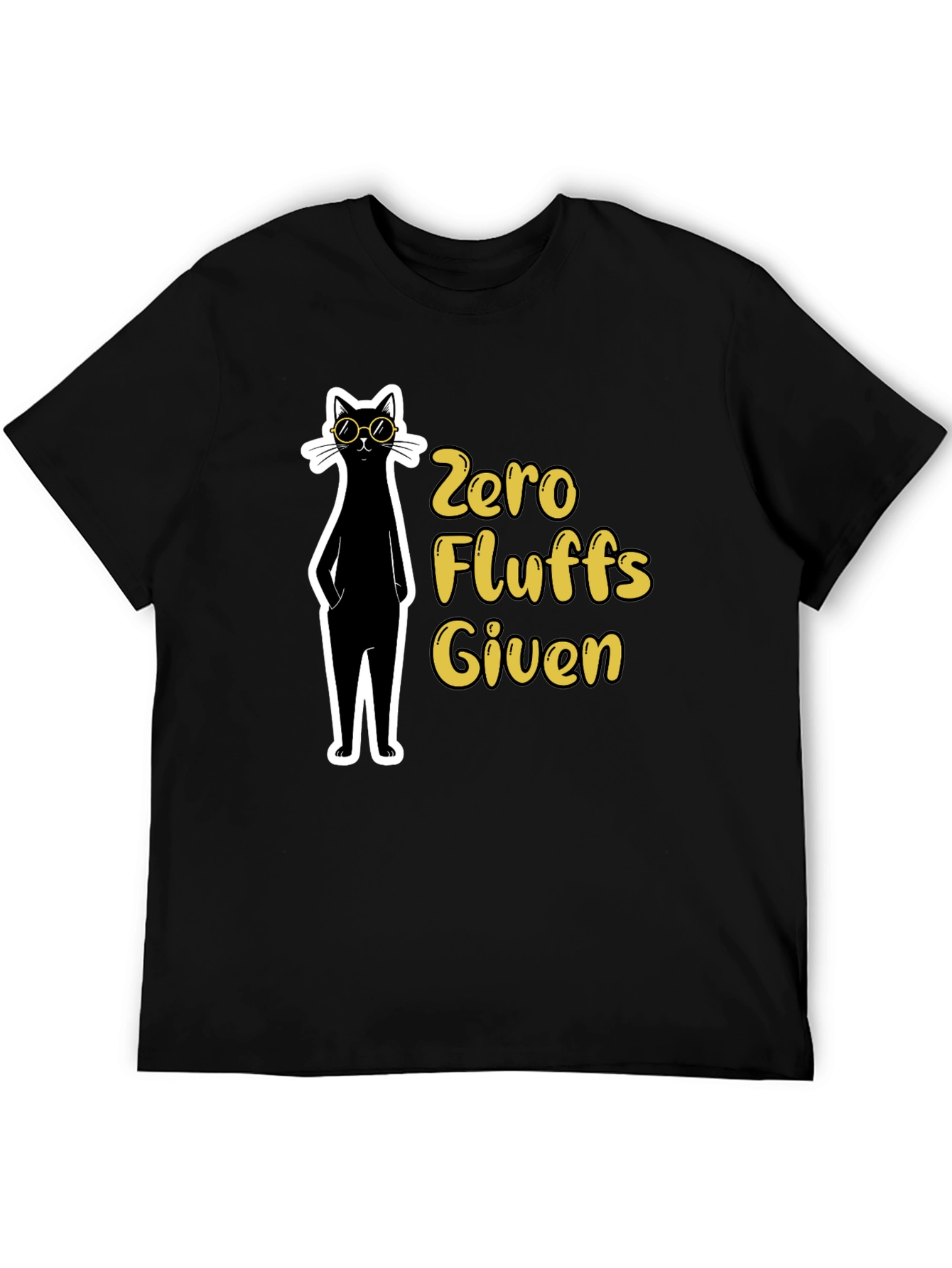Zero Fluffs Given Black Cat T-Shirt