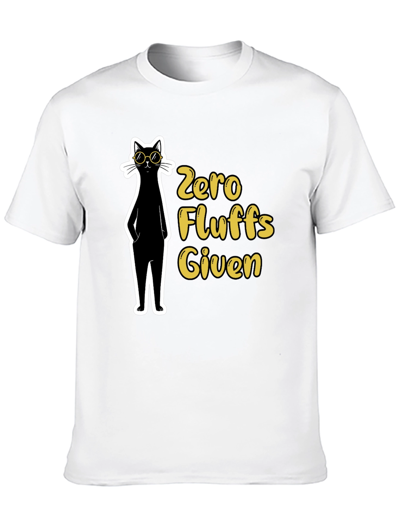 Zero Fluffs Given Black Cat T-Shirt