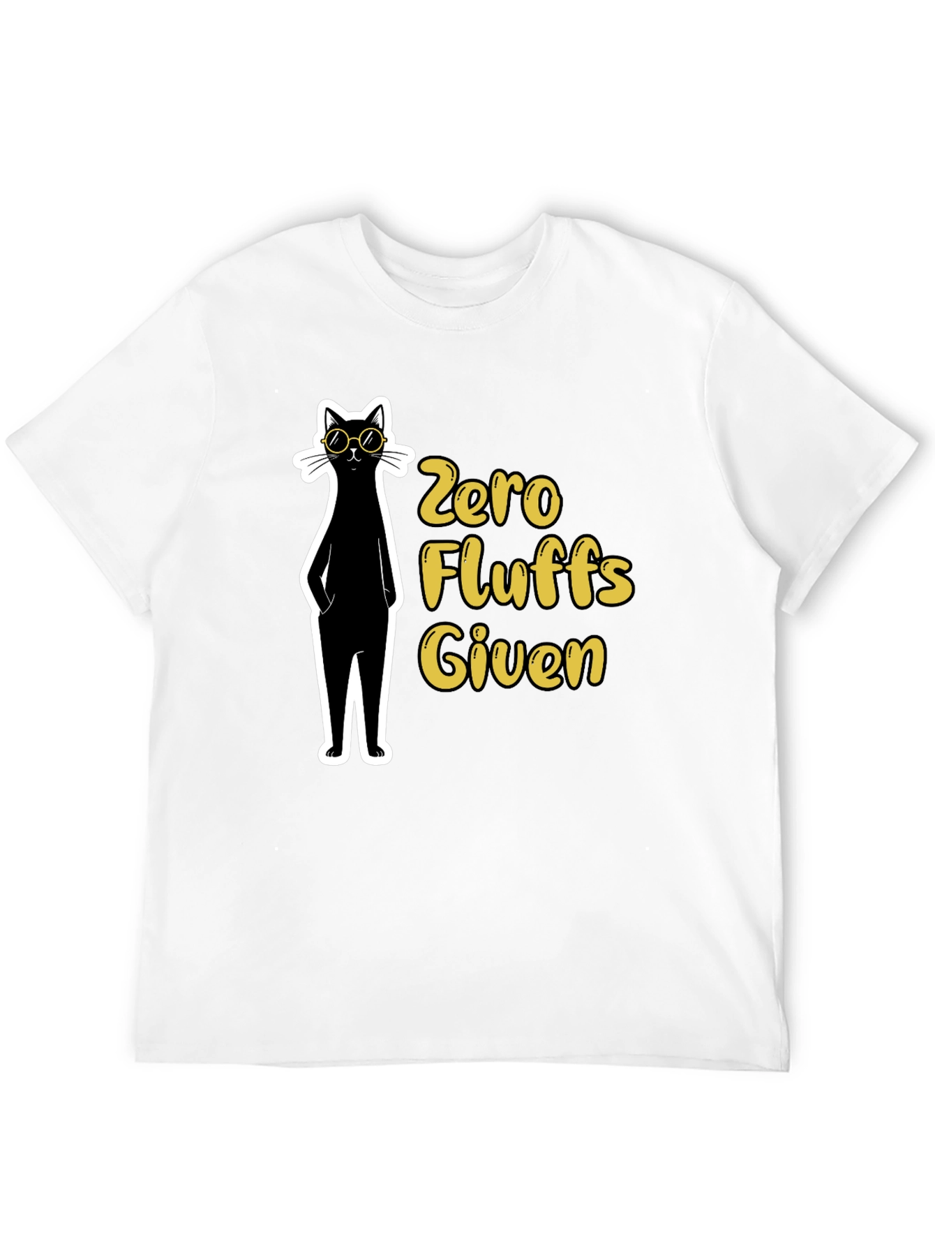 Zero Fluffs Given Black Cat T-Shirt