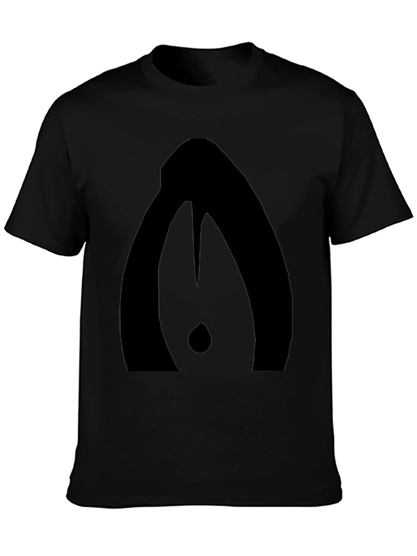 Modern Abstract Graphic Print Black T-Shirt
