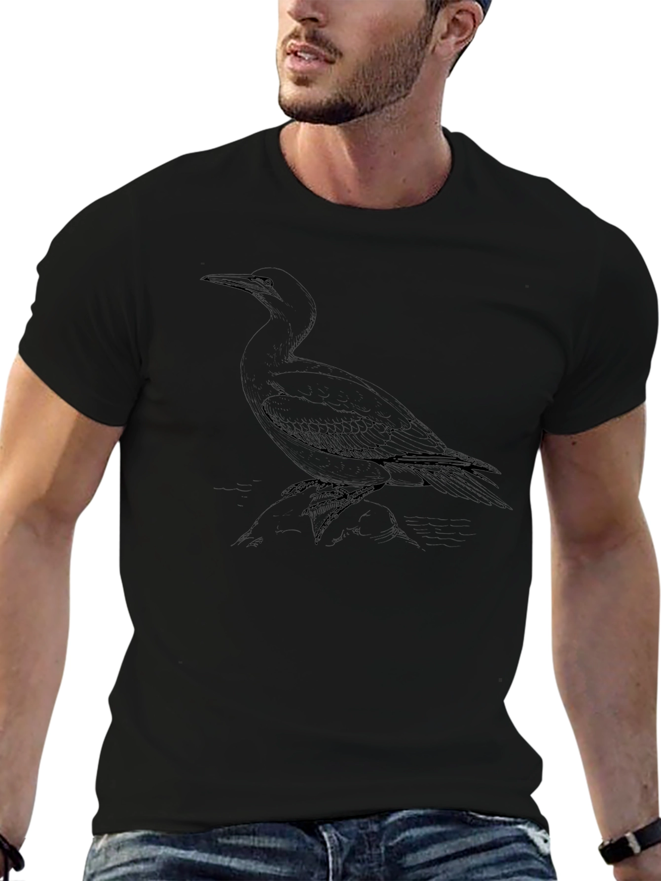 Black Bird Graphic T-Shirt - Stylish Casual Tee
