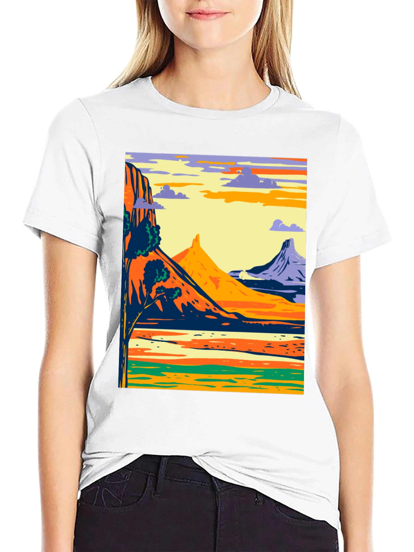 Scenic Mountain Landscape Graphic Tee