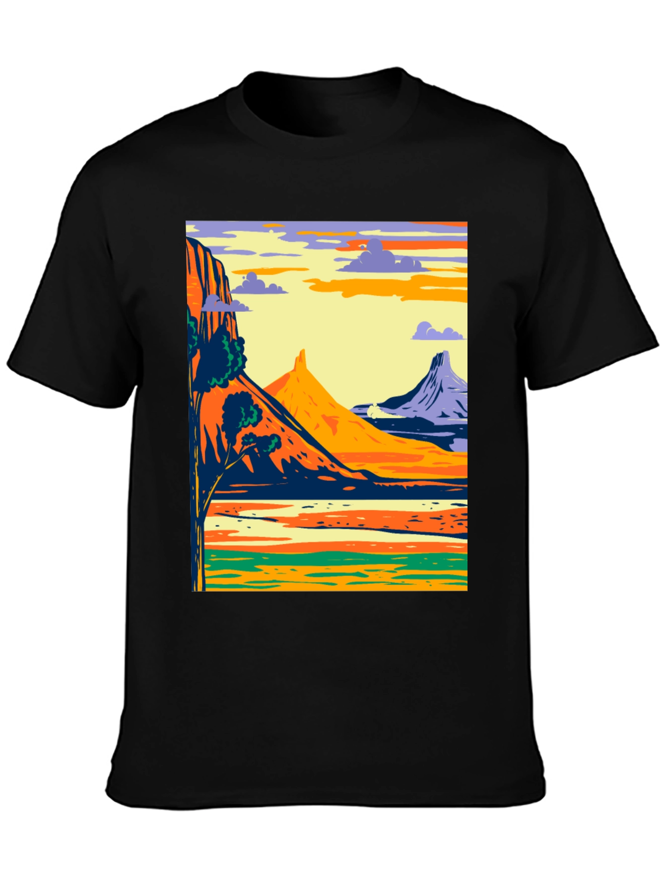 Scenic Mountain Landscape Graphic Tee
