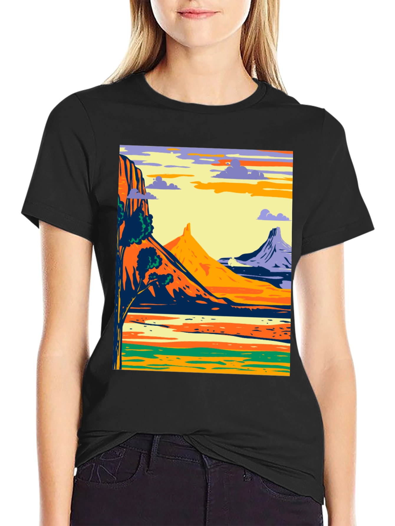 Scenic Mountain Landscape Graphic Tee