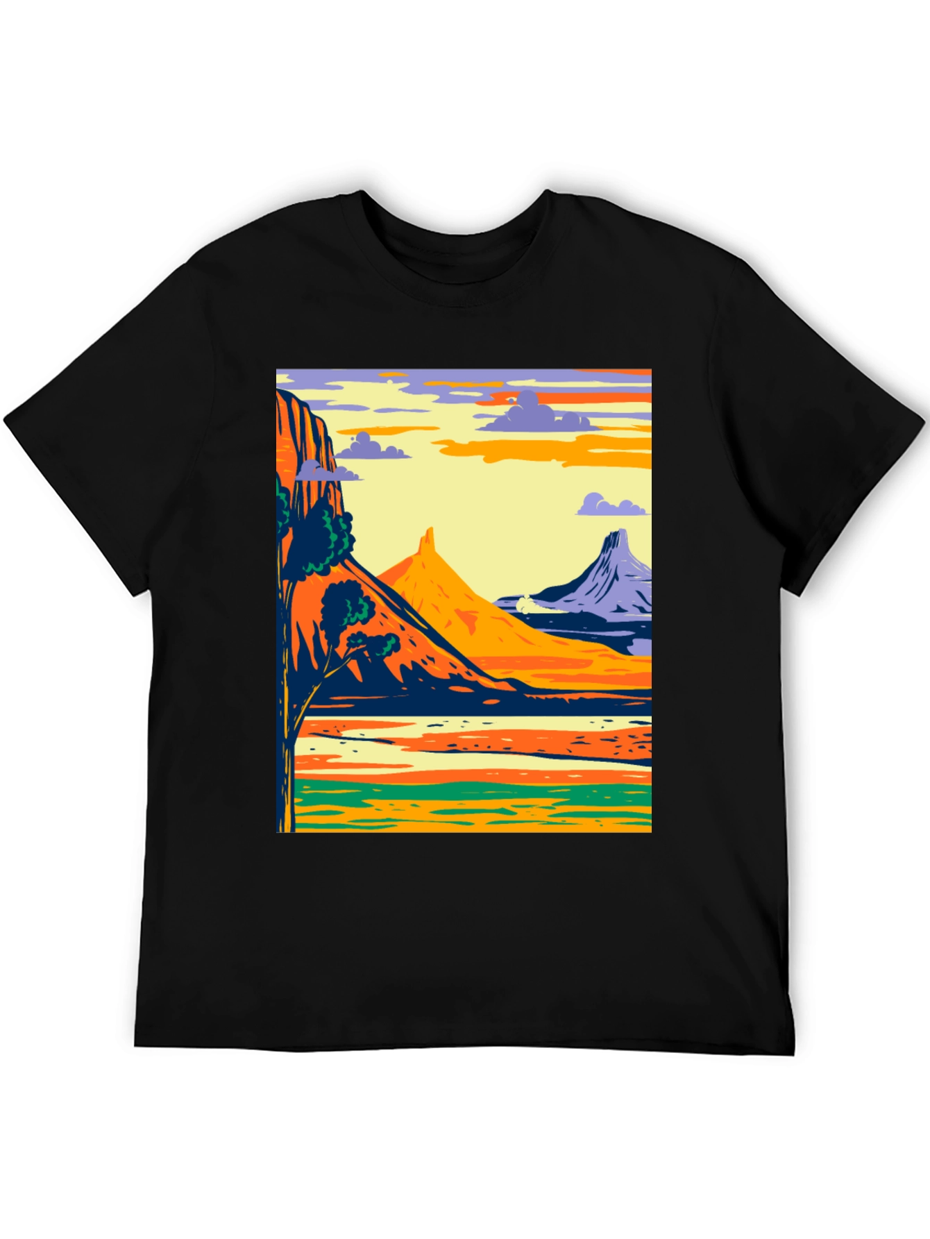 Scenic Mountain Landscape Graphic Tee