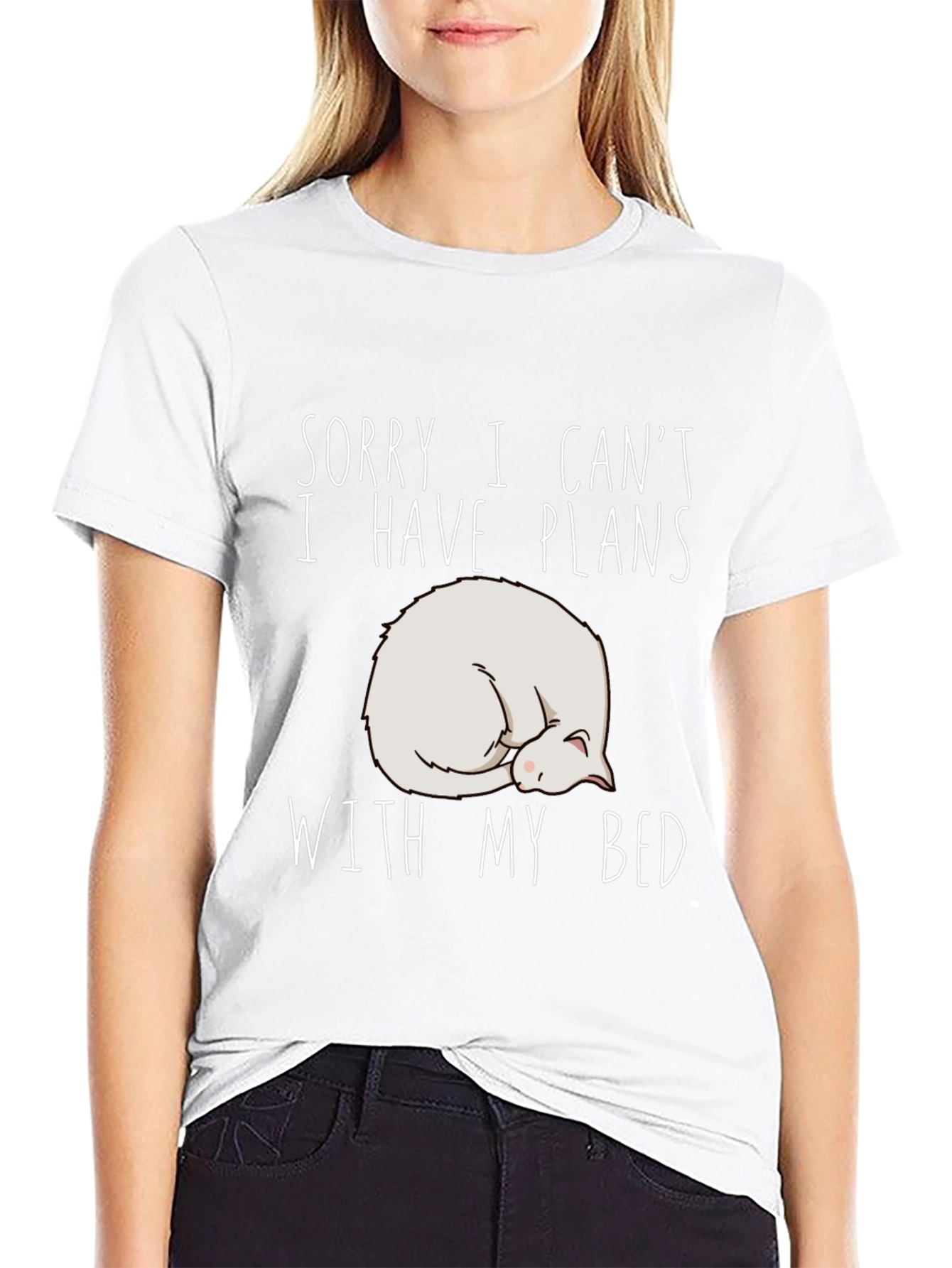 Plans with Bed T-Shirt - Cat Nap Black Tee