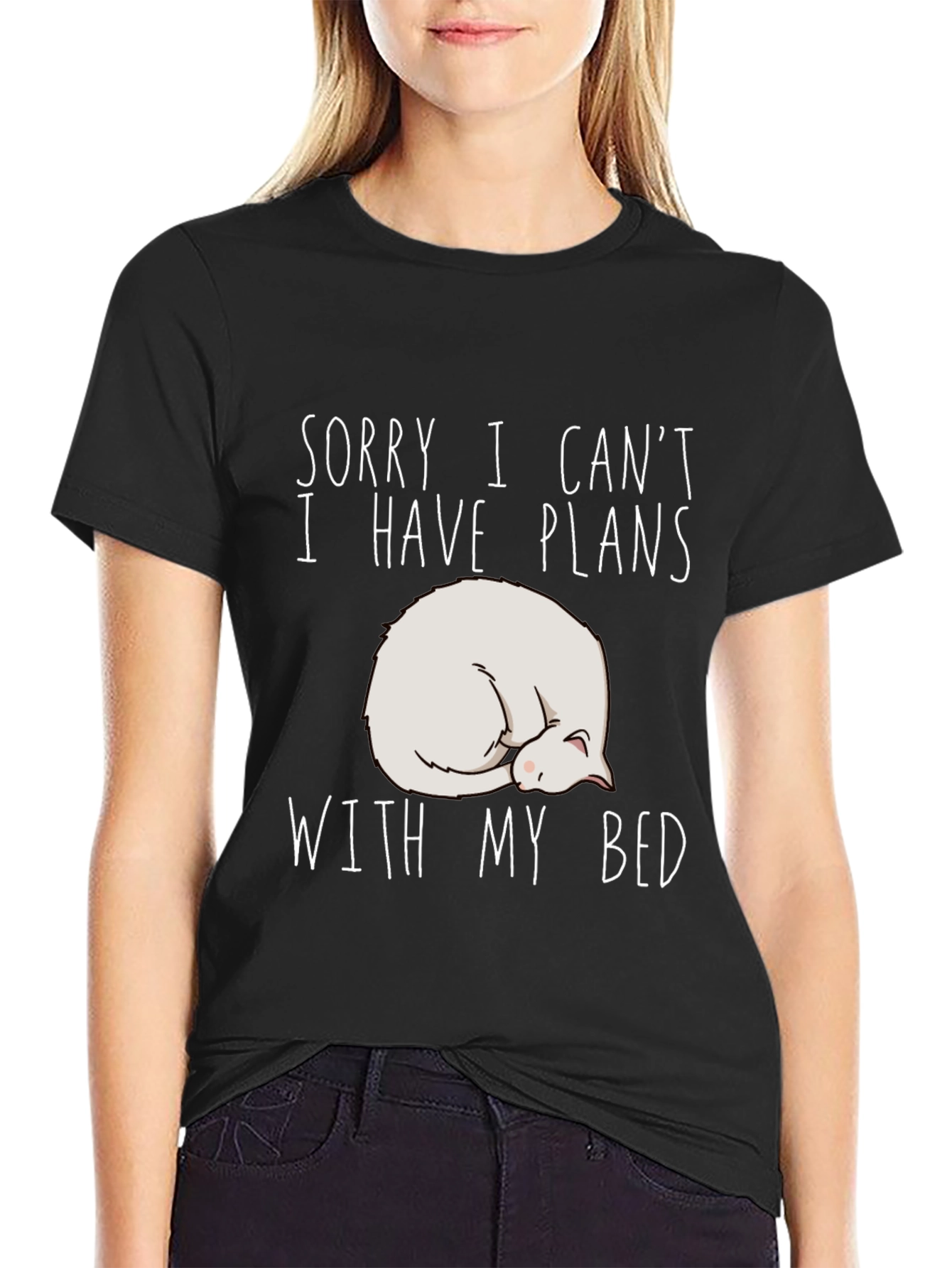 Plans with Bed T-Shirt - Cat Nap Black Tee