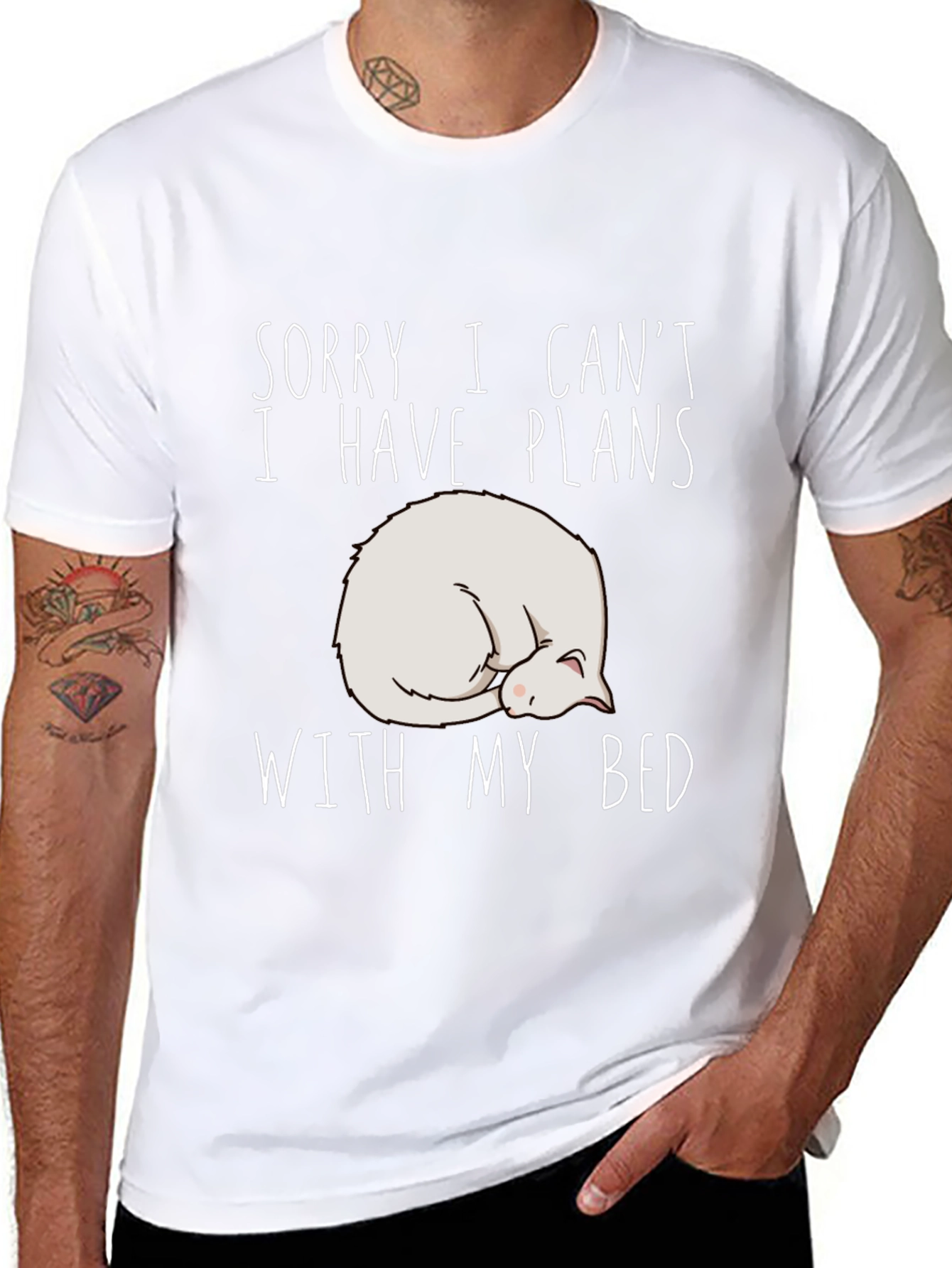Plans with Bed T-Shirt - Cat Nap Black Tee