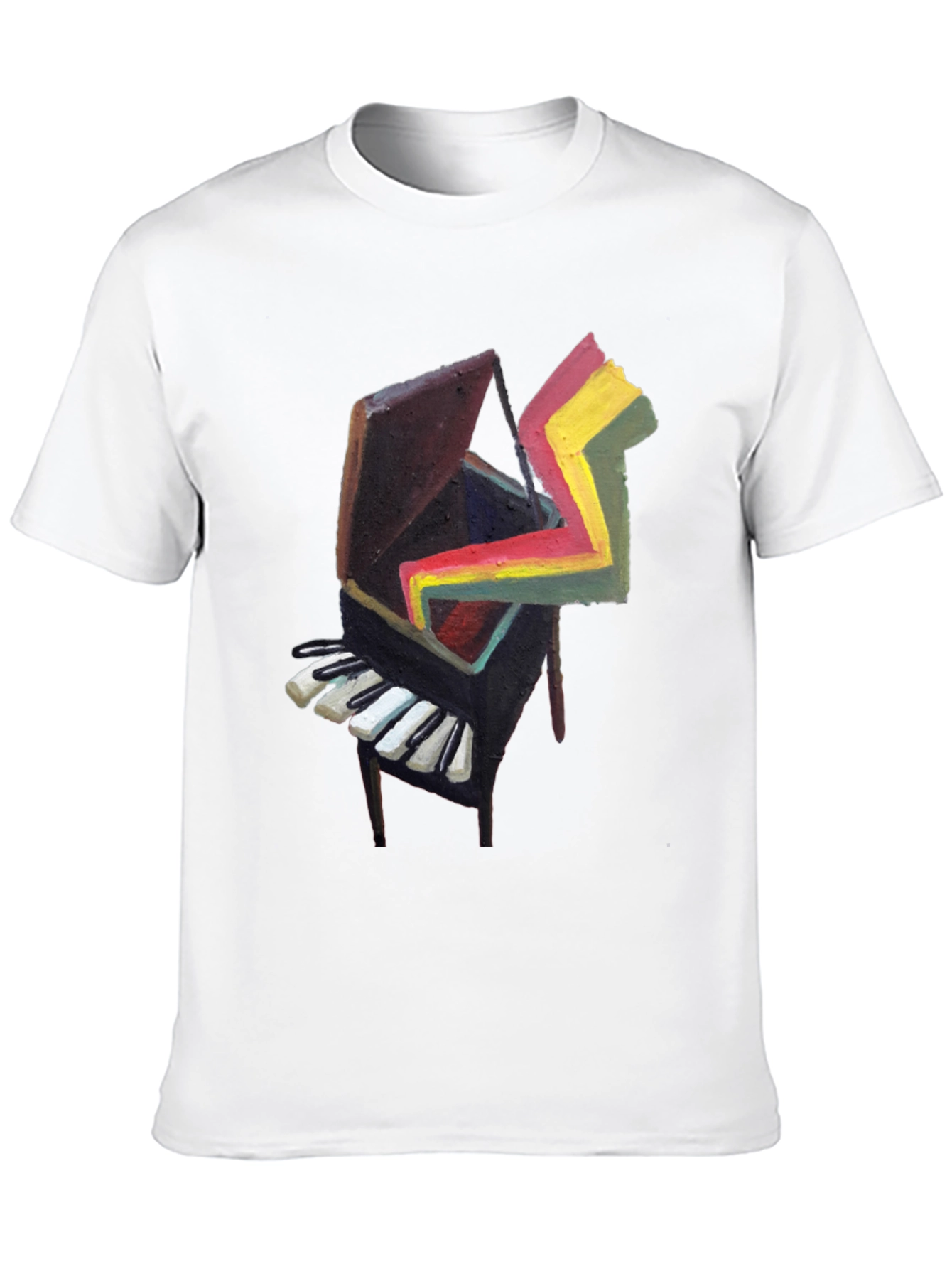 Abstract Piano Graphic Tee - Cool Art Shirt