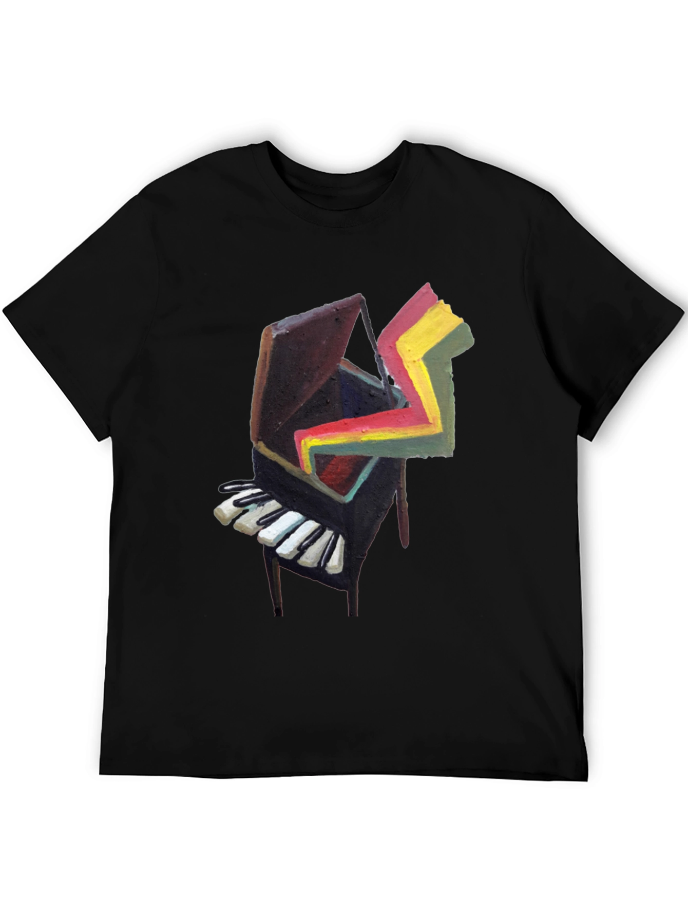 Abstract Piano Graphic Tee - Cool Art Shirt