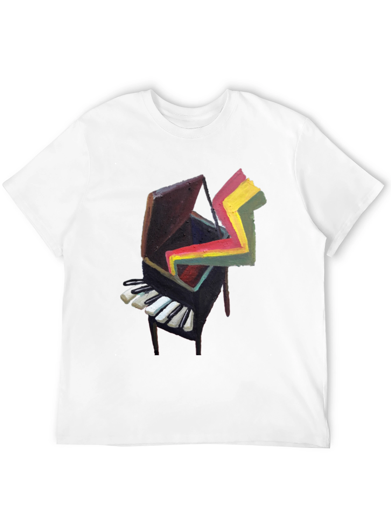 Abstract Piano Graphic Tee - Cool Art Shirt