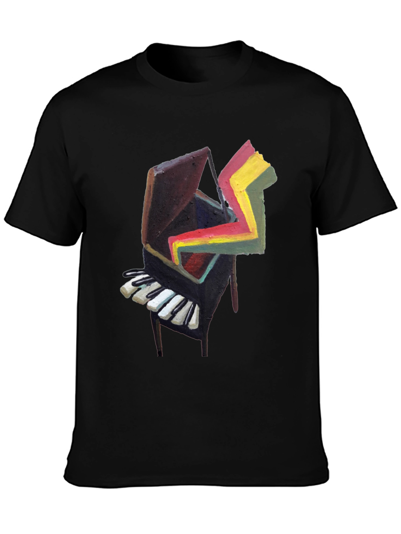 Abstract Piano Graphic Tee - Cool Art Shirt