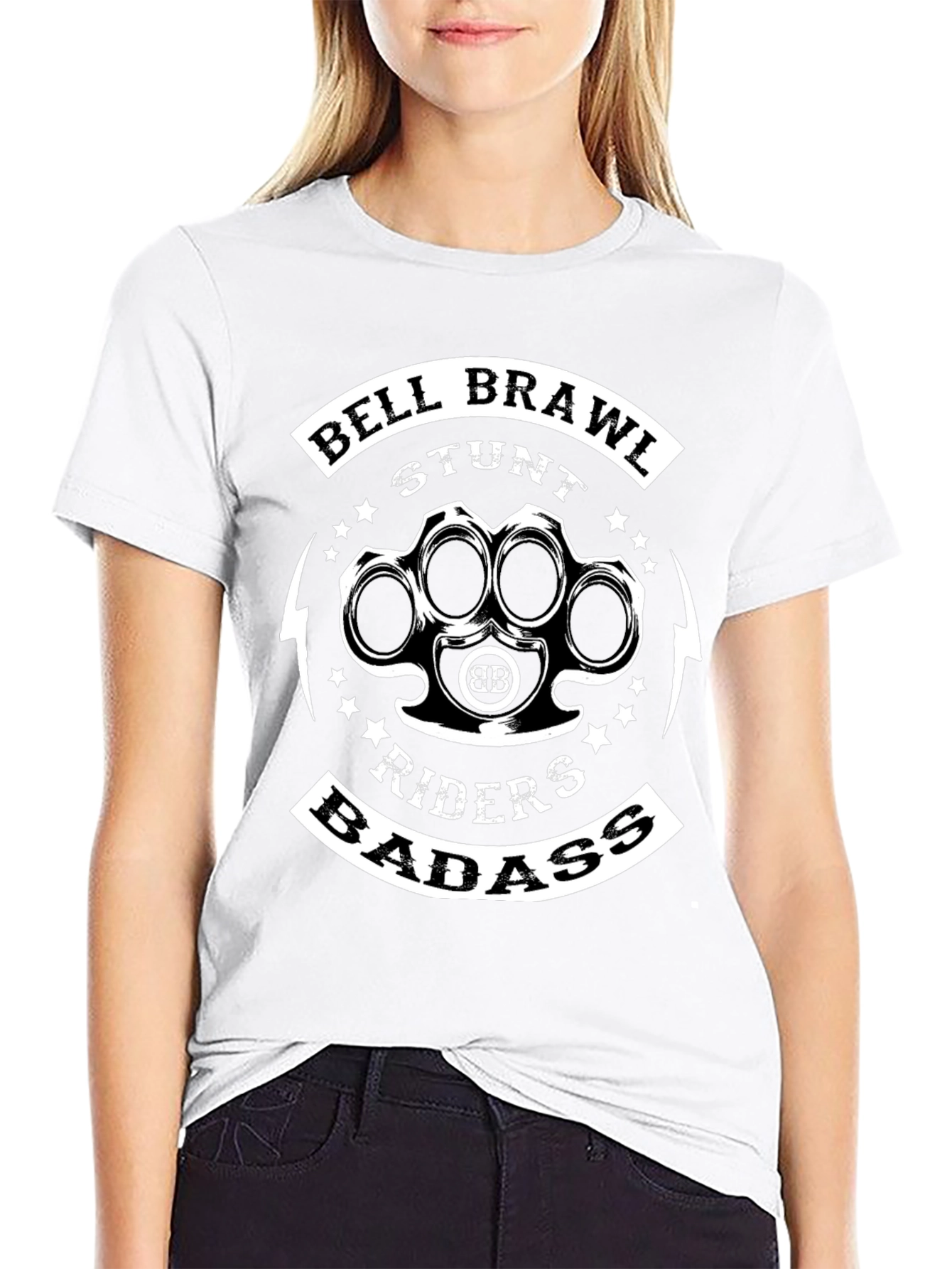 Bell Brawl Stunt Riders Badass Black Graphic Tee