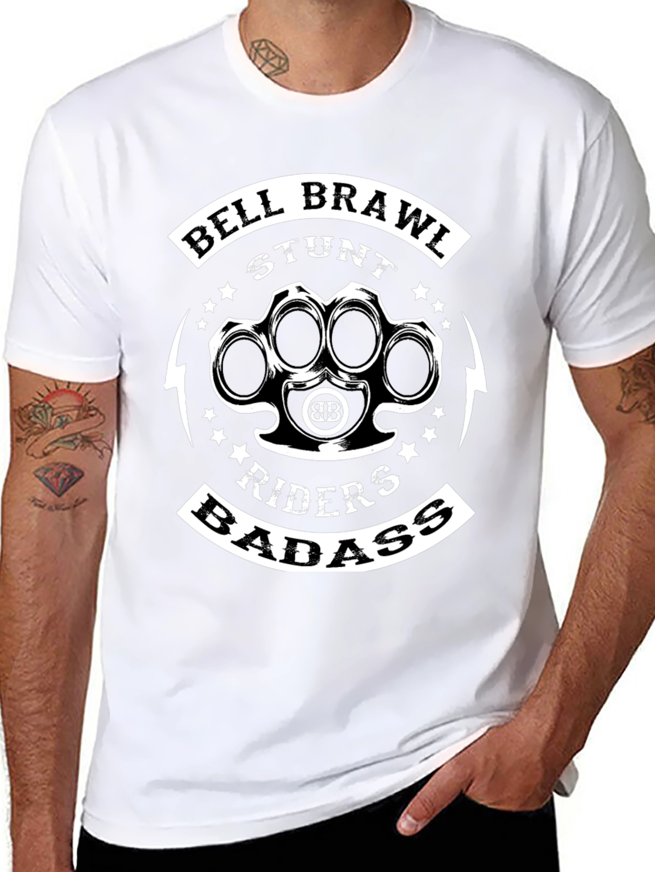 Bell Brawl Stunt Riders Badass Black Graphic Tee