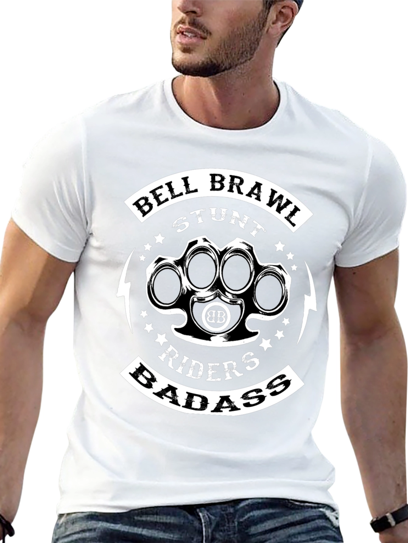 Bell Brawl Stunt Riders Badass Black Graphic Tee