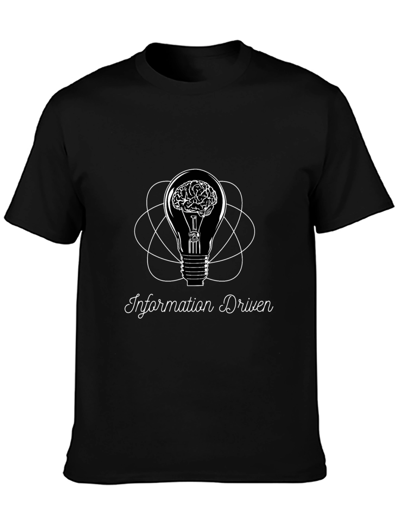Information Driven Brain Light Bulb Graphic Tee