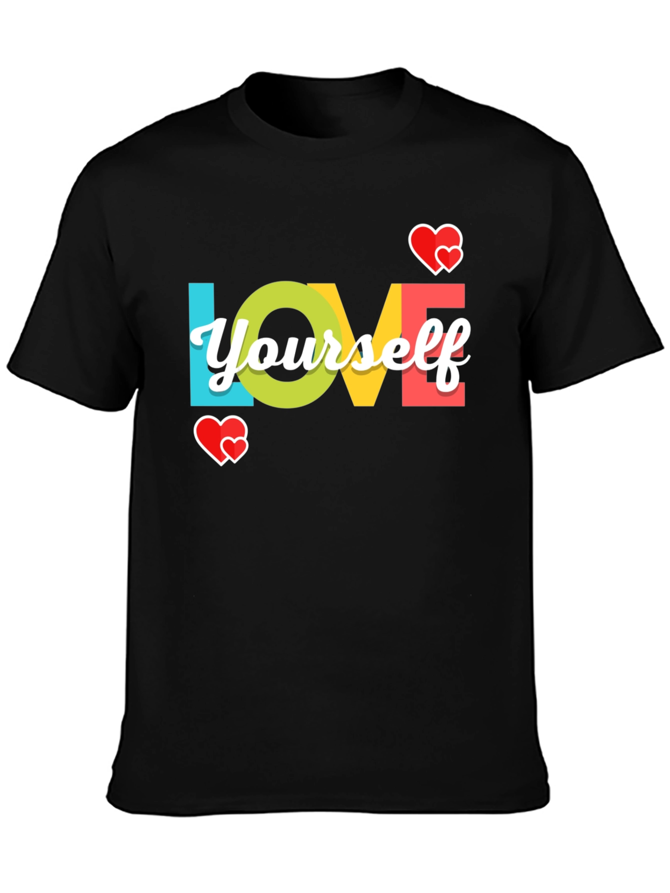 Love Yourself Graphic Tee - Black Cotton Comfort