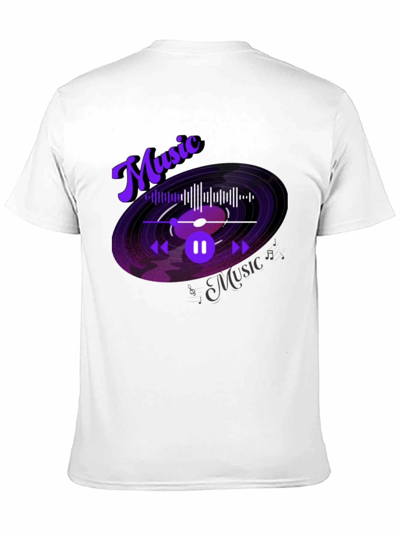 Music Lover Graphic Tee - Black Cotton Blend T-Shirt