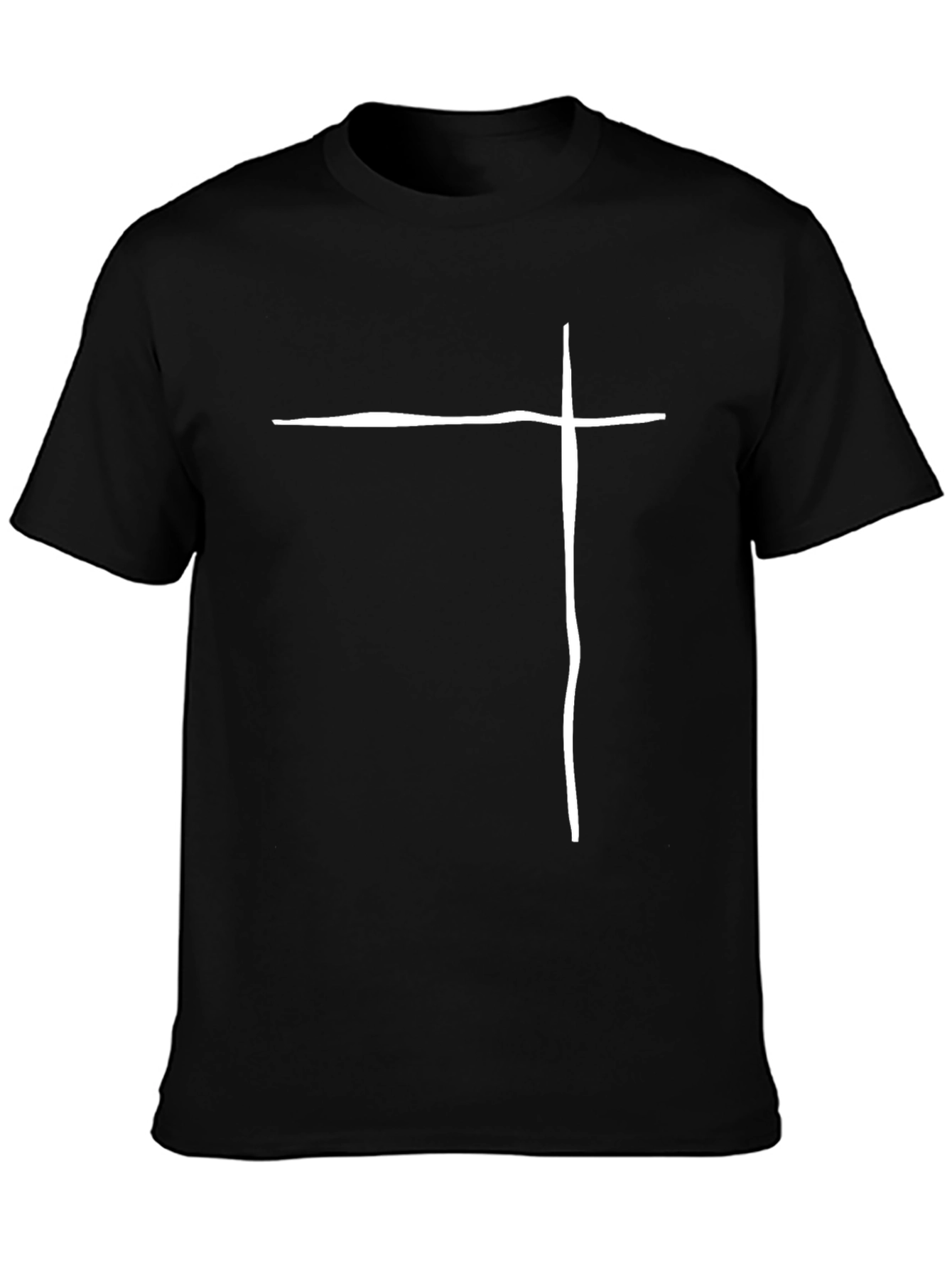 Minimalist Cross Graphic Black T-Shirt