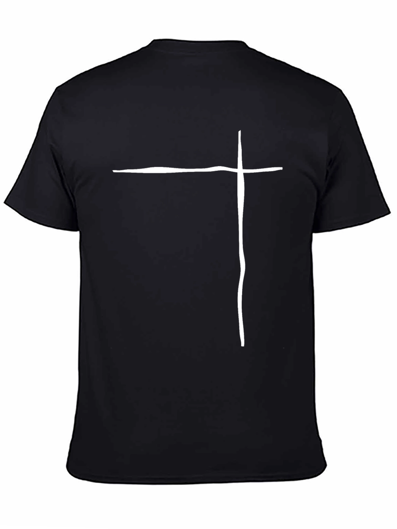 Minimalist Cross Graphic Black T-Shirt