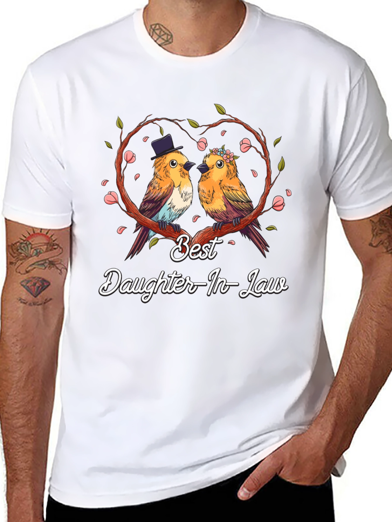 Best Daughter-In-Law T-Shirt: Cute Bird Couple Design