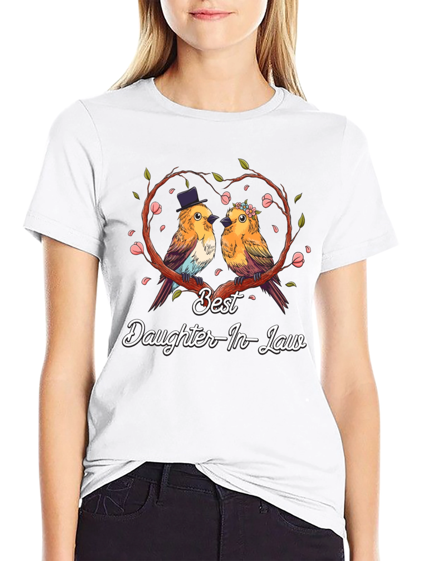 Best Daughter-In-Law T-Shirt: Cute Bird Couple Design