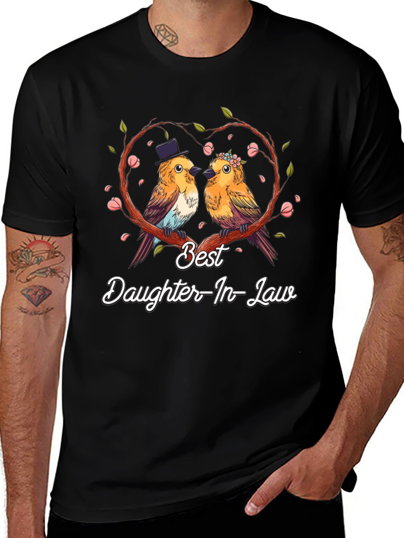 Best Daughter-In-Law T-Shirt: Cute Bird Couple Design