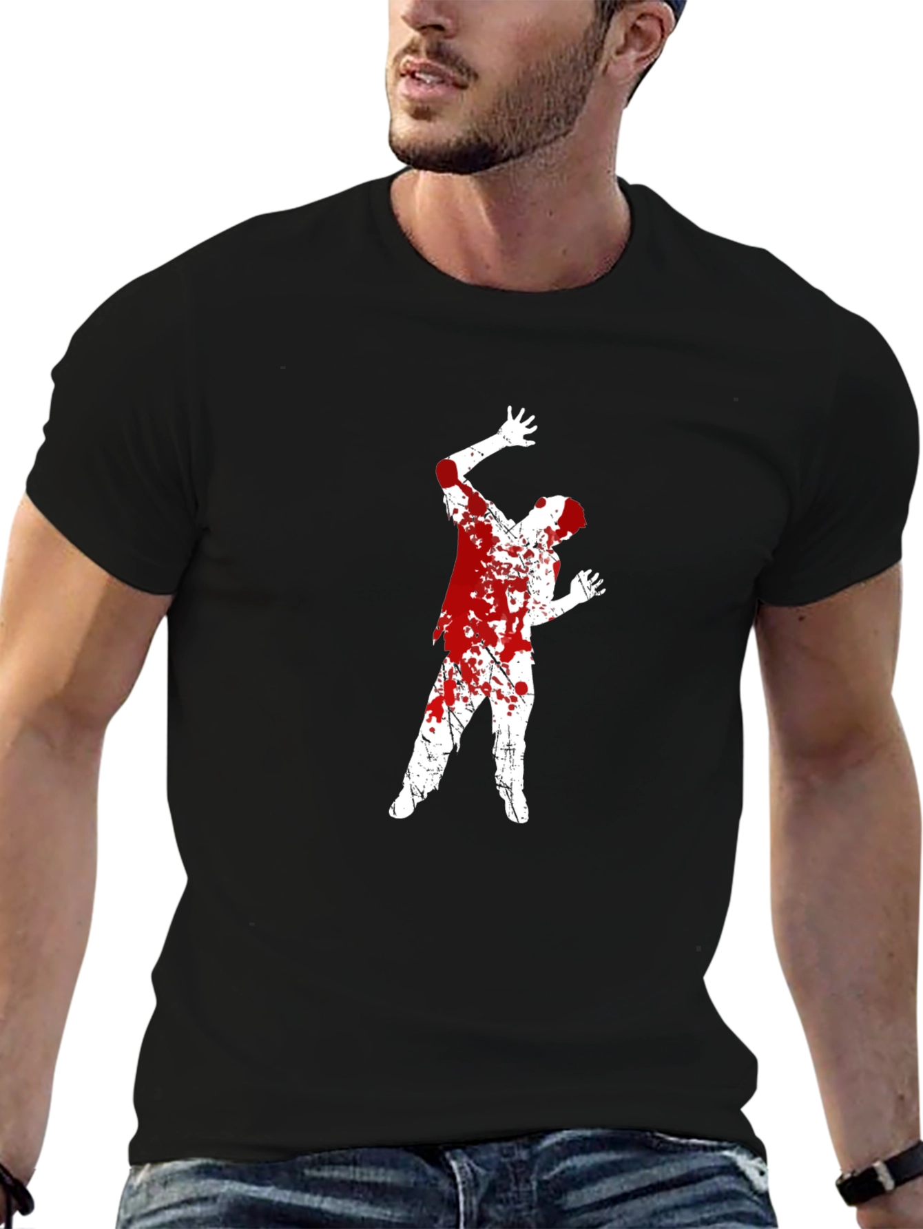 Bloody Zombie Graphic Tee - Mens Black T-Shirt