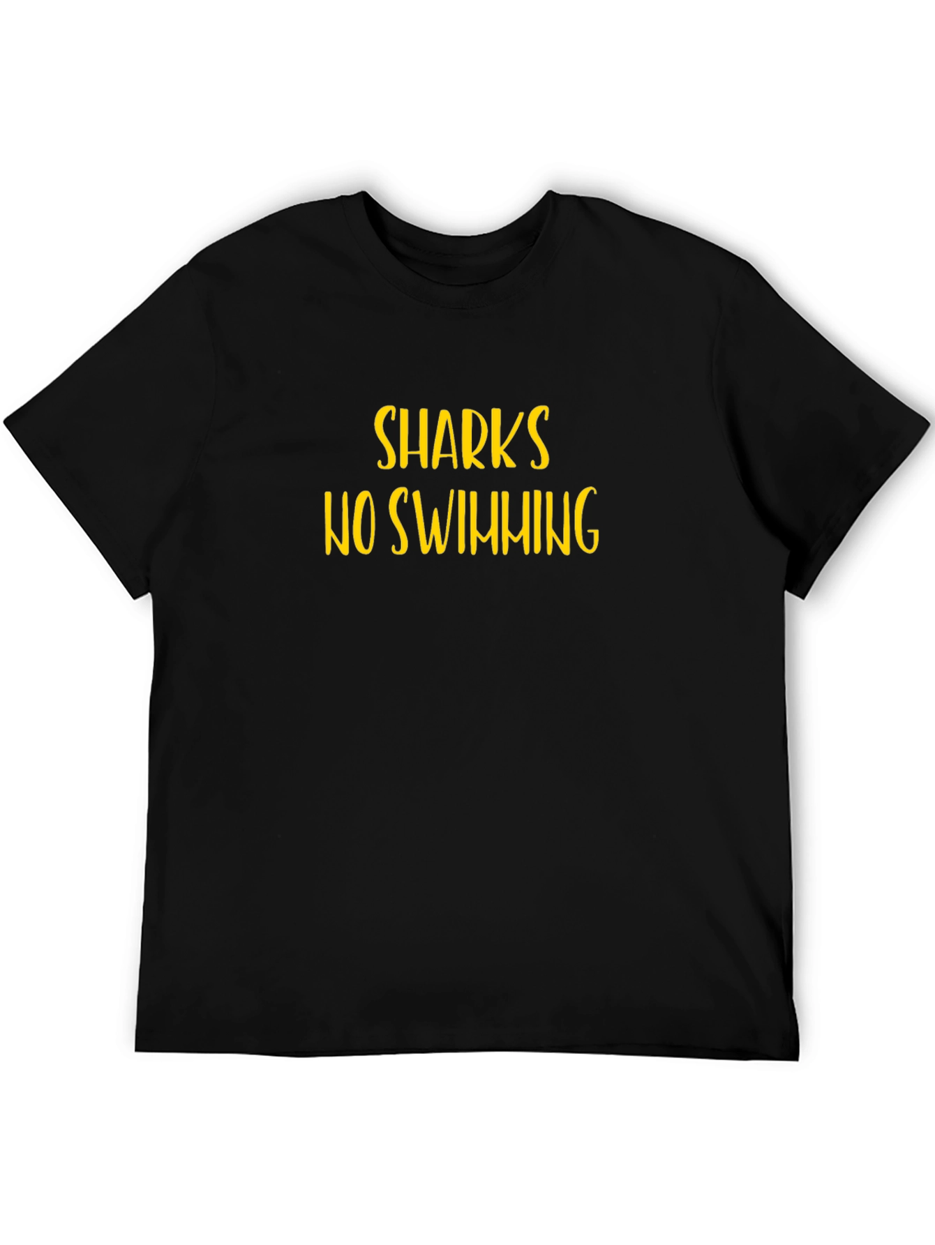 Sharks No Swimming Graphic Black Tee Shirt