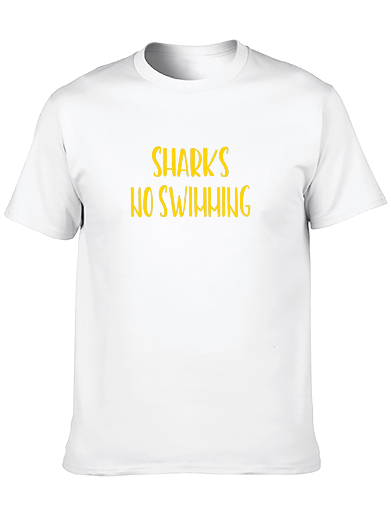 Sharks No Swimming Graphic Black Tee Shirt