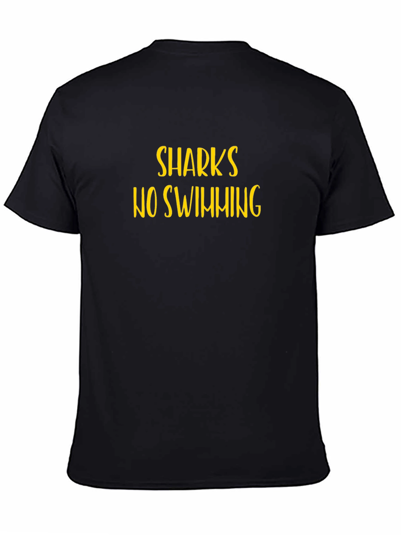 Sharks No Swimming Graphic Black Tee Shirt